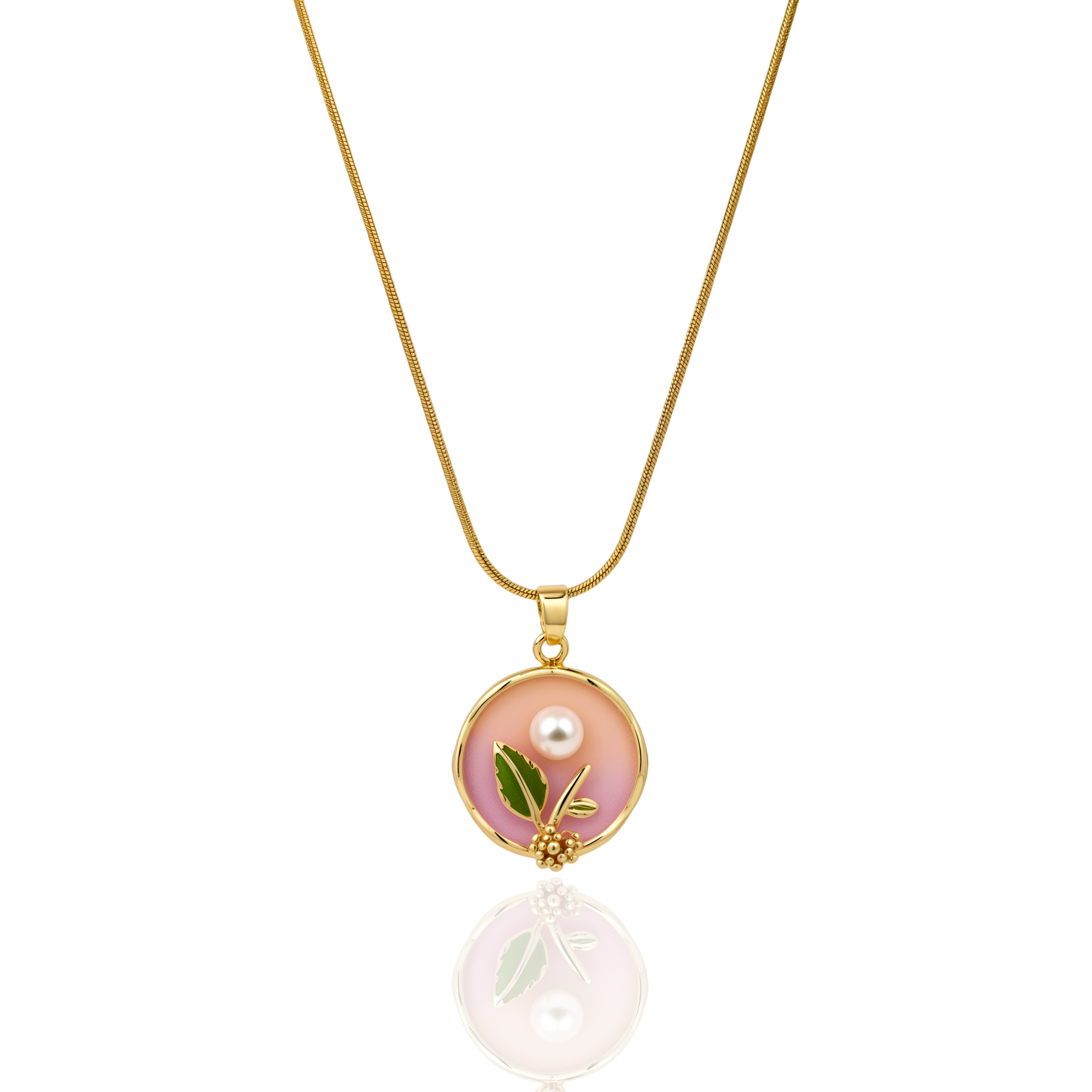 Harmony Pearl & Leaf Gold-Plated Pendant Necklace
