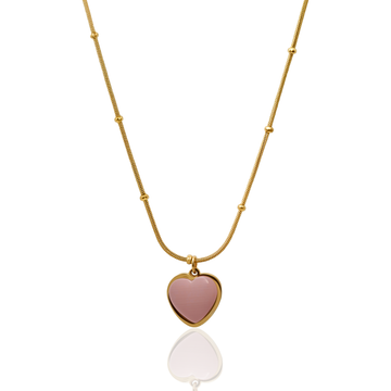Pink Heart Charm Necklace