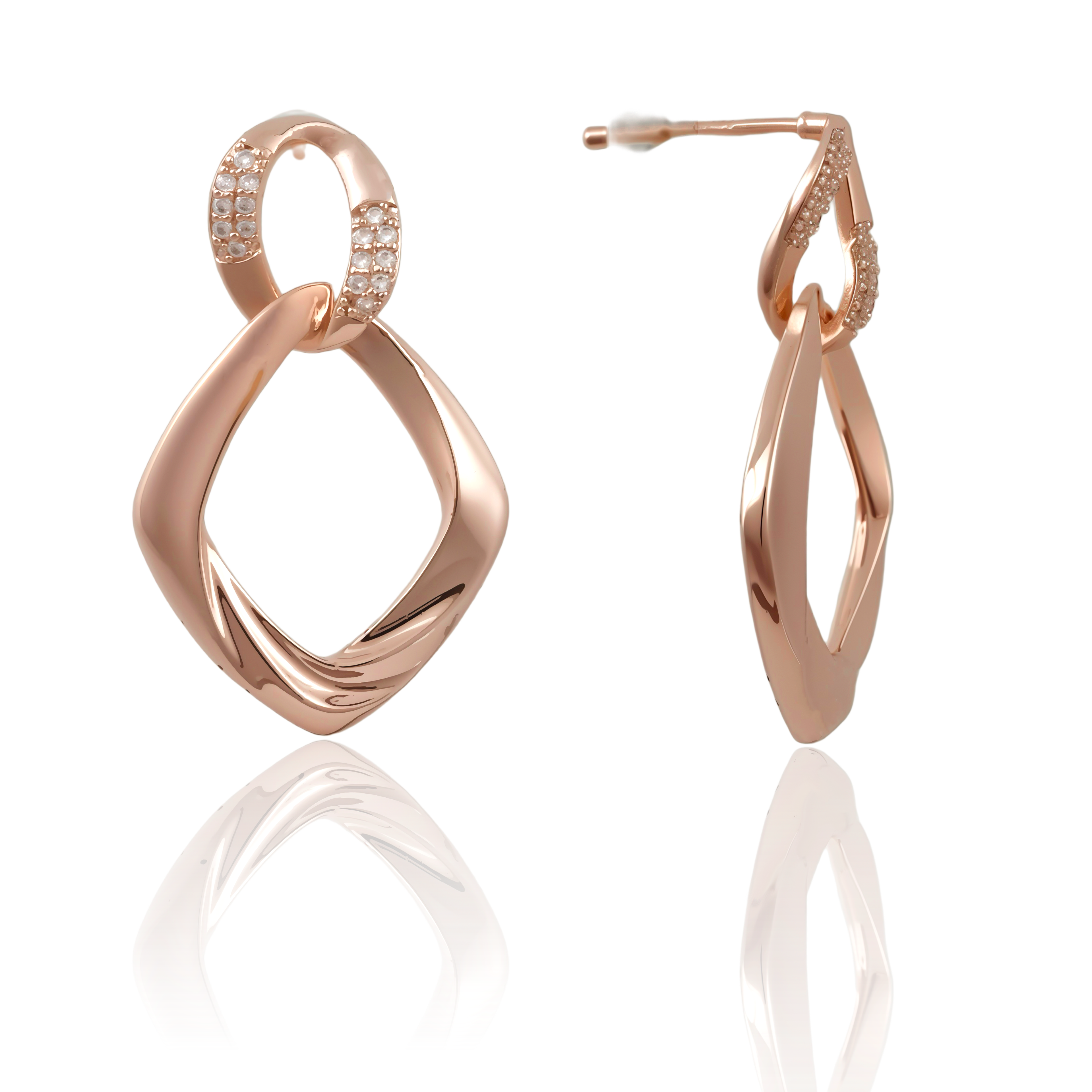 Open Square Drop Earrings