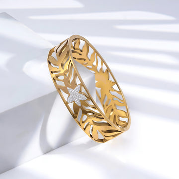 Golden Petal Design Crystal Bracelets