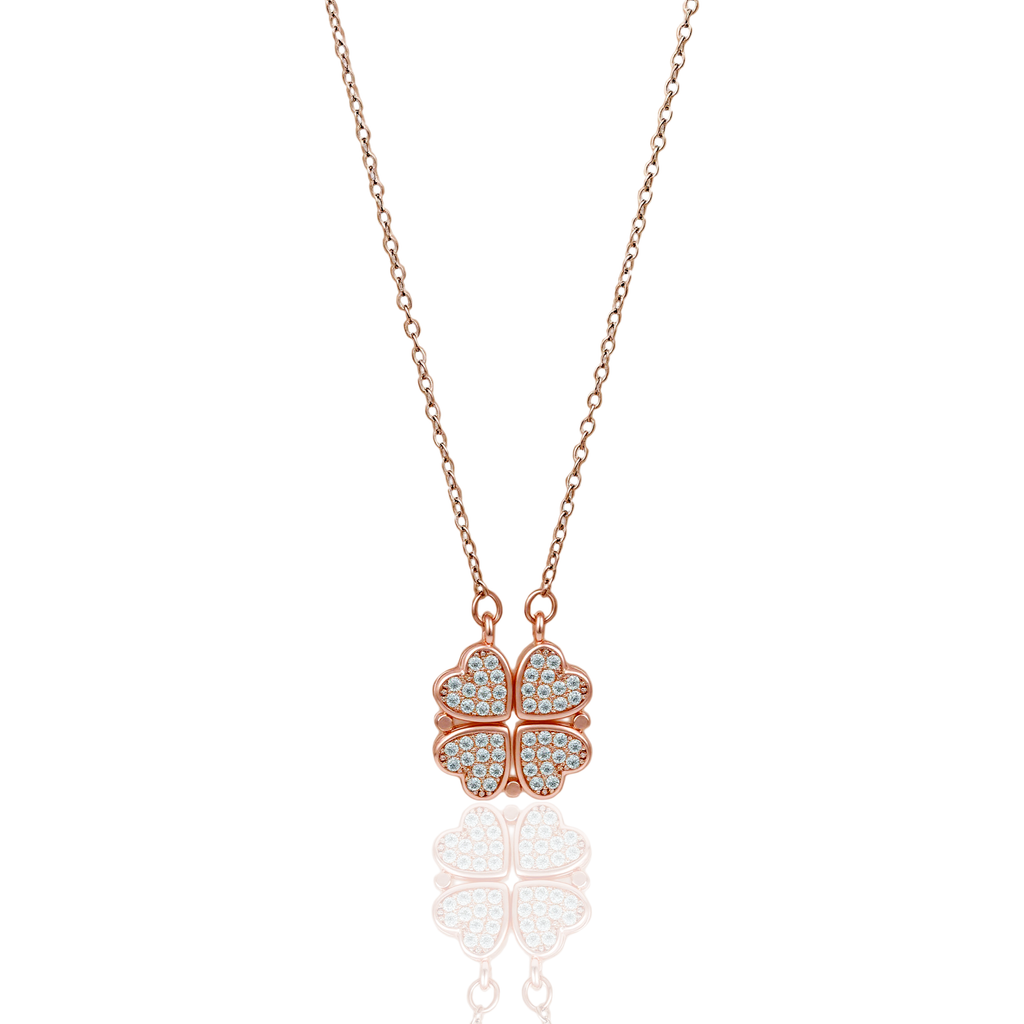 Rose Gold Four-Leaf Clover Pendant Necklace