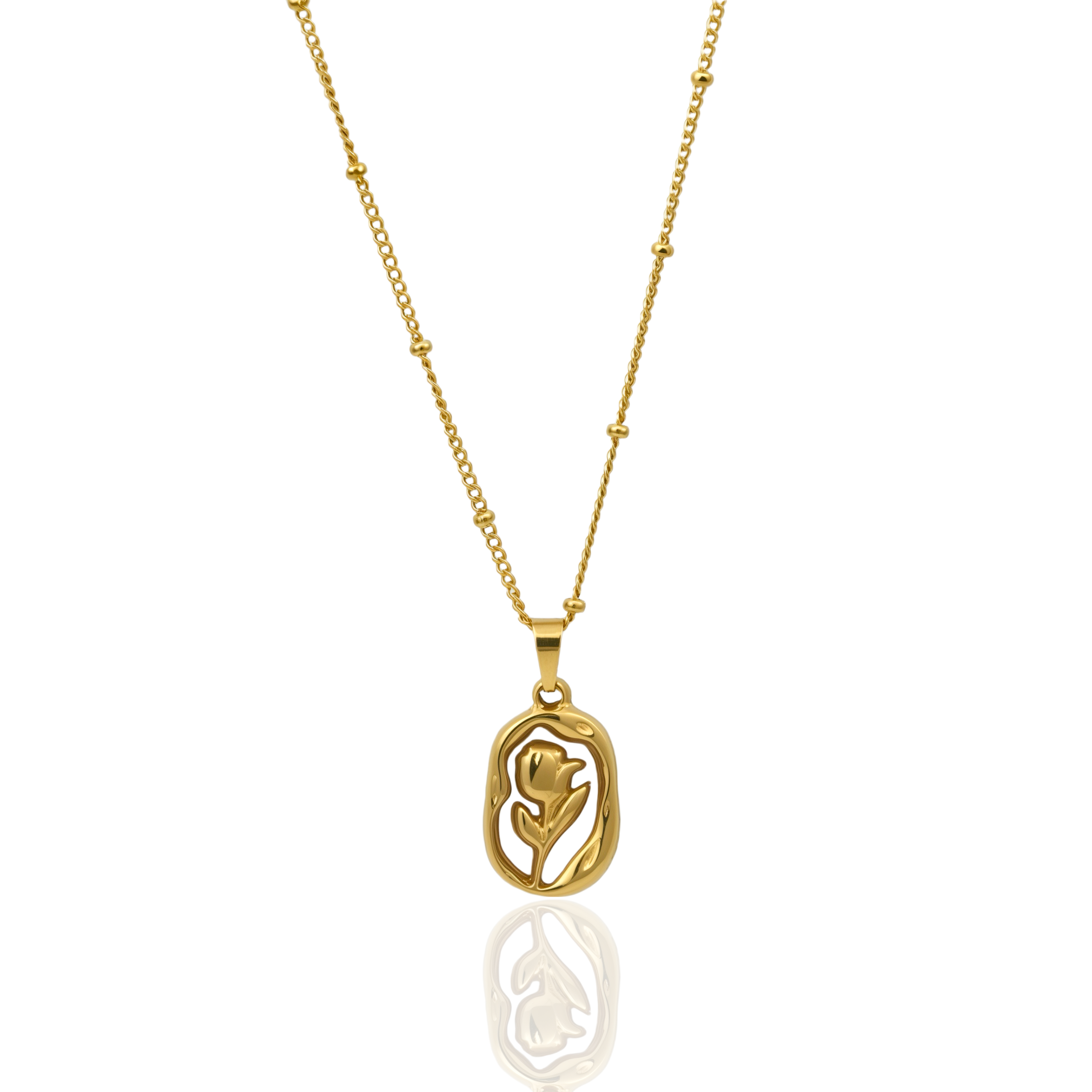 Artistic Gold Flower Necklace