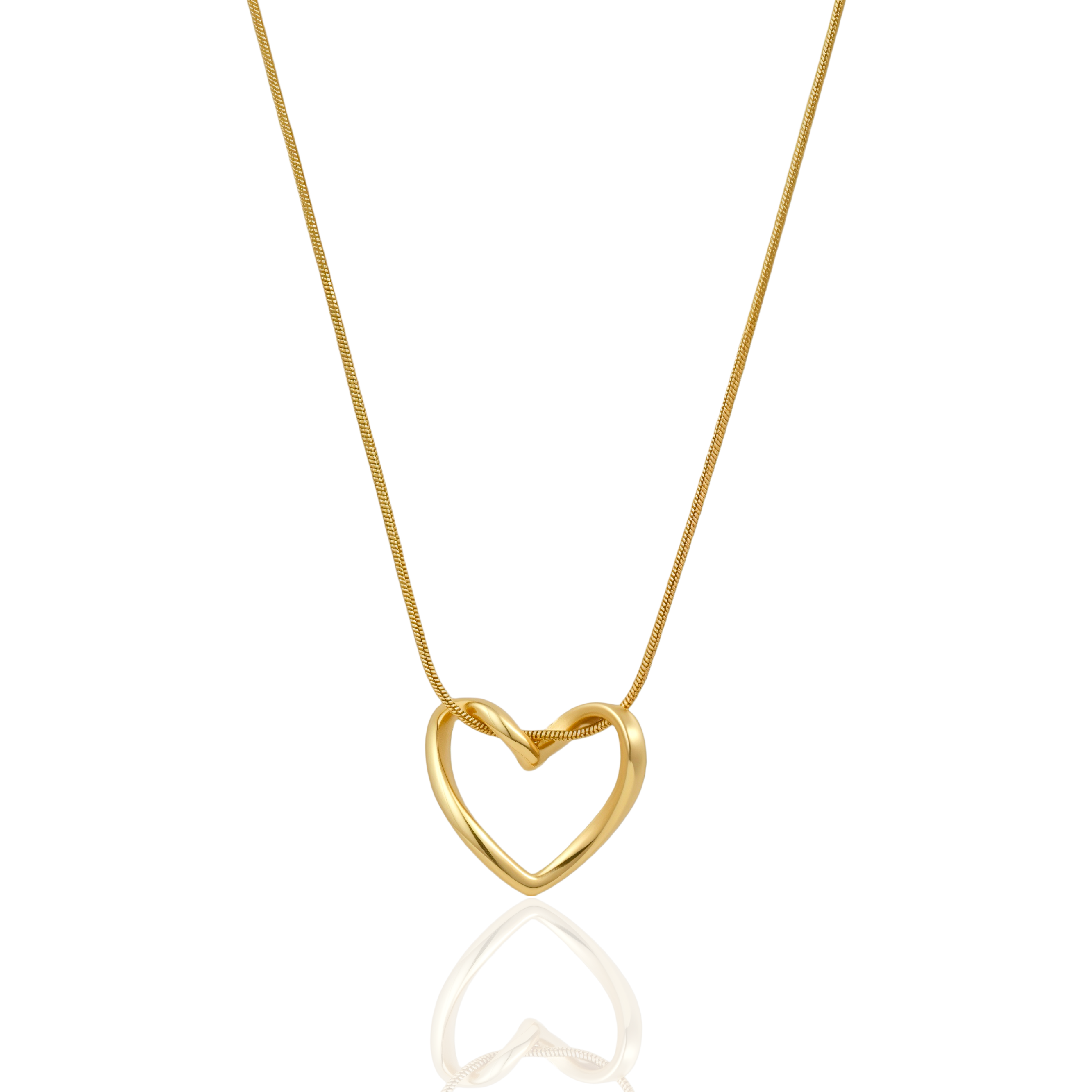 Golden Knot Heart Pendant Necklace