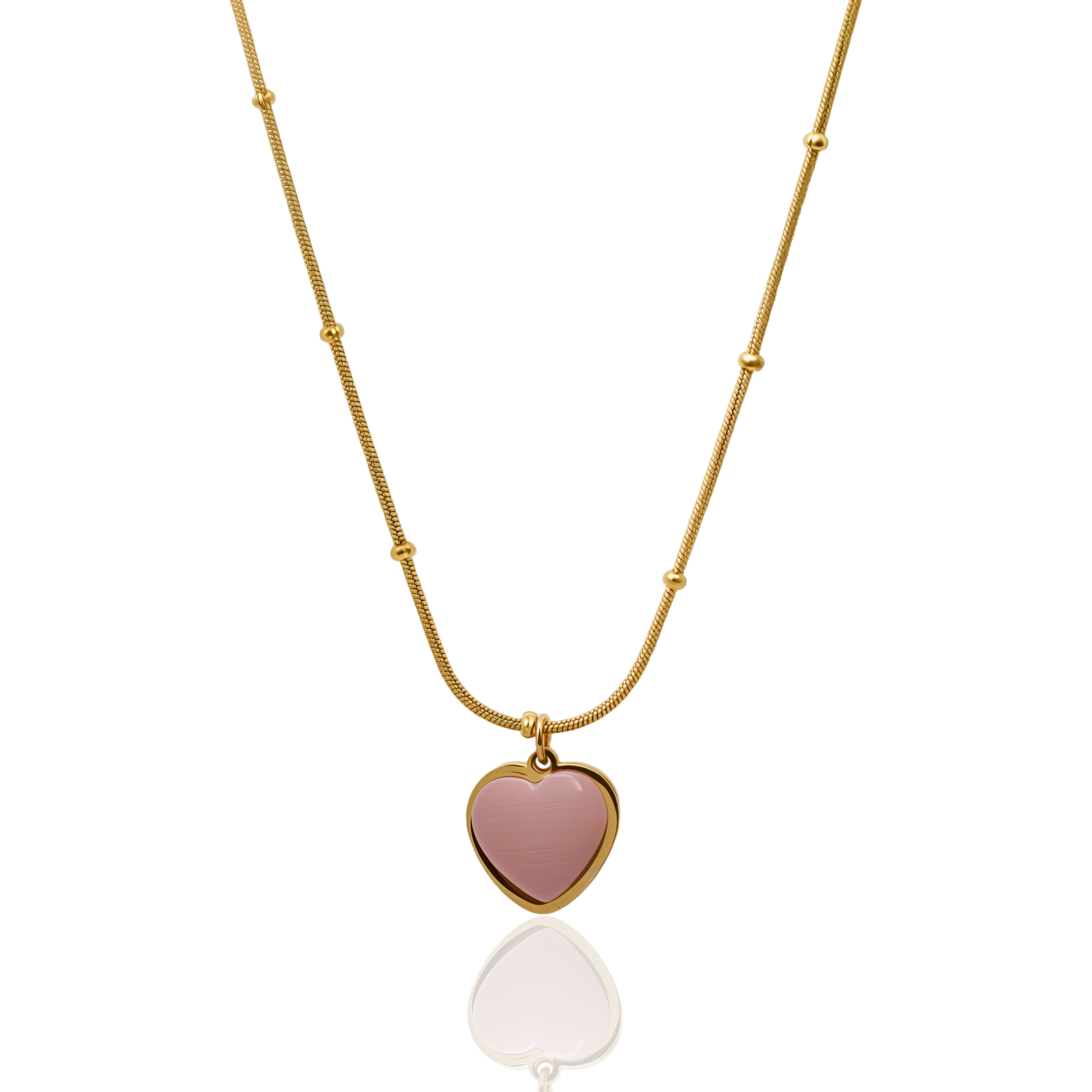 Pink Heart Charm Necklace