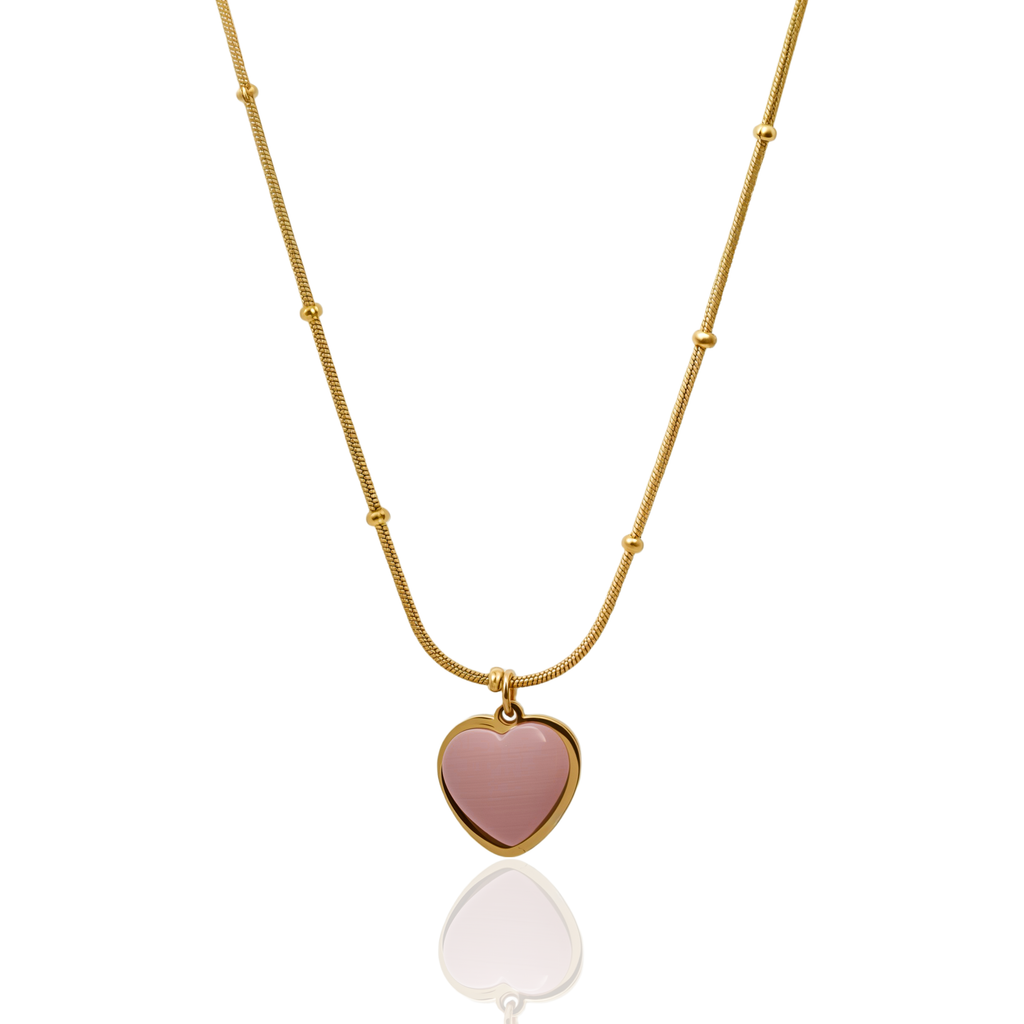 Pink Heart Charm Necklace