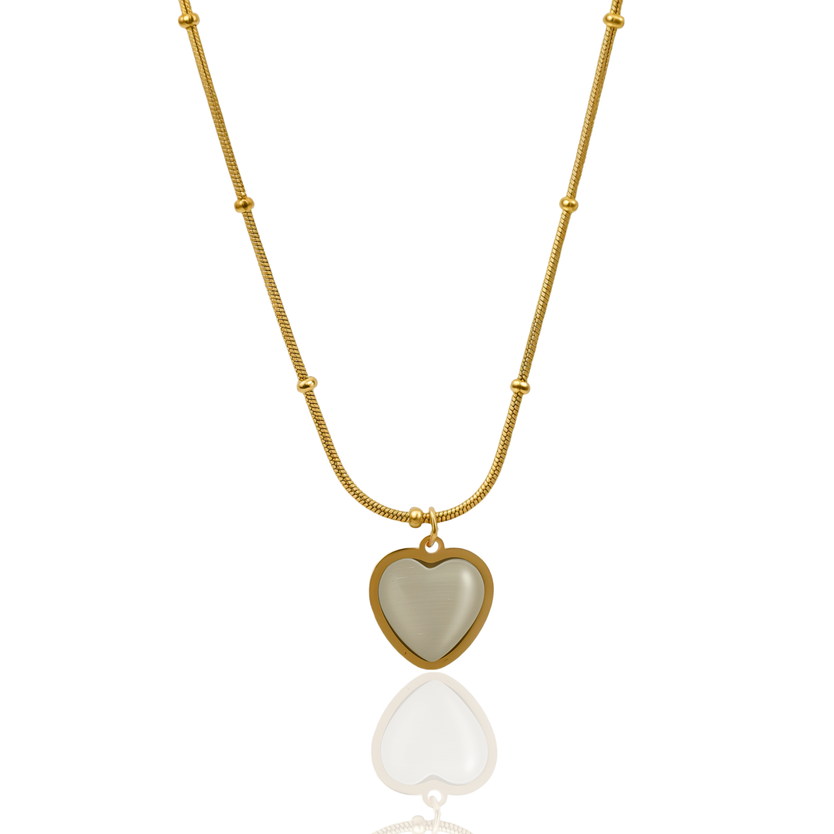 Grey Heart Pendant Necklace