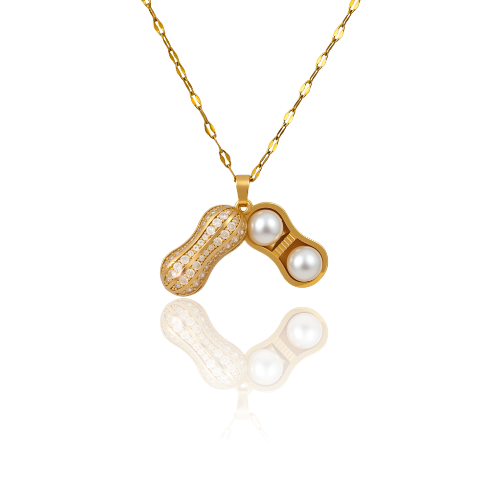 Radiant Peanut Gemstone Pendant Necklace