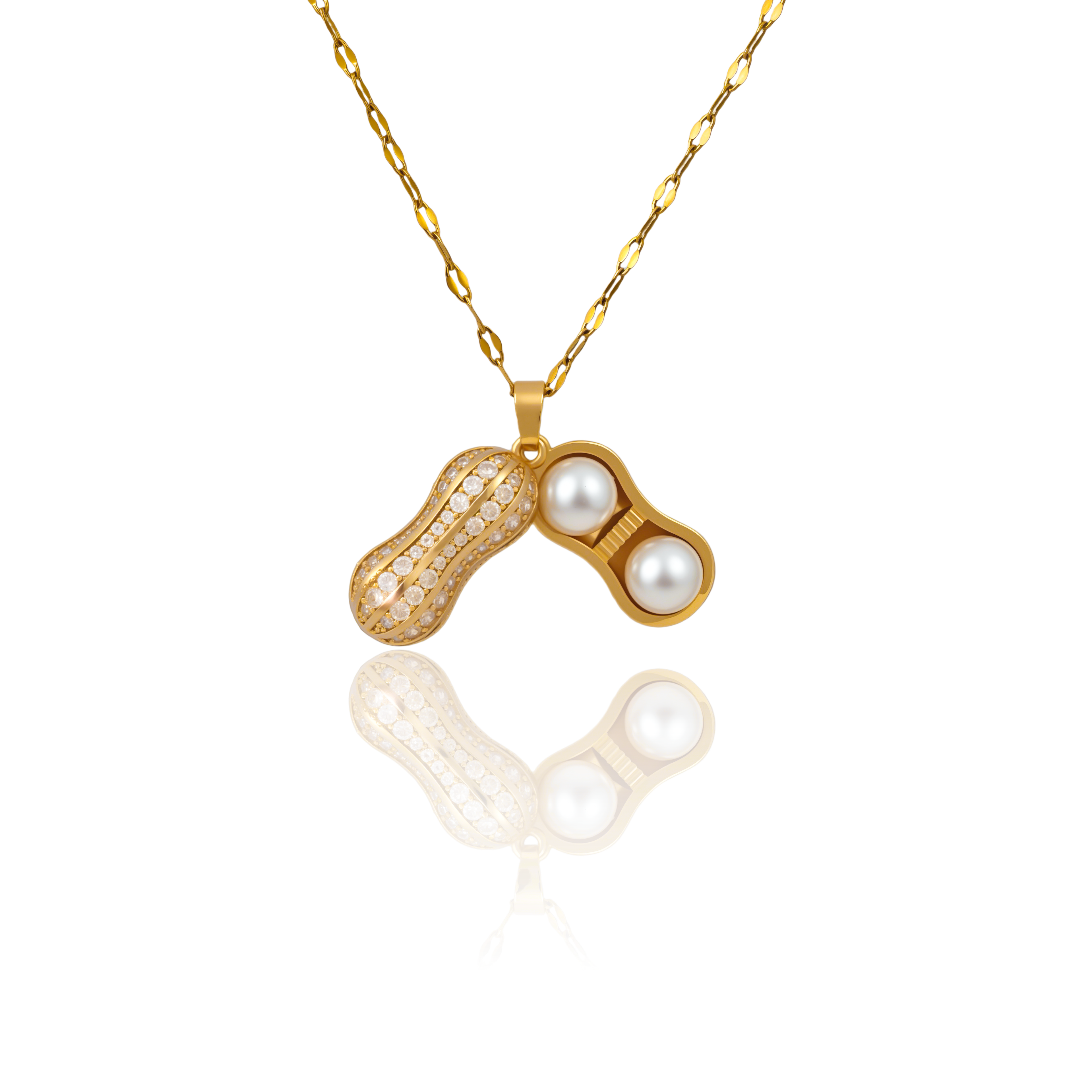 Radiant Peanut Gemstone Pendant Necklace