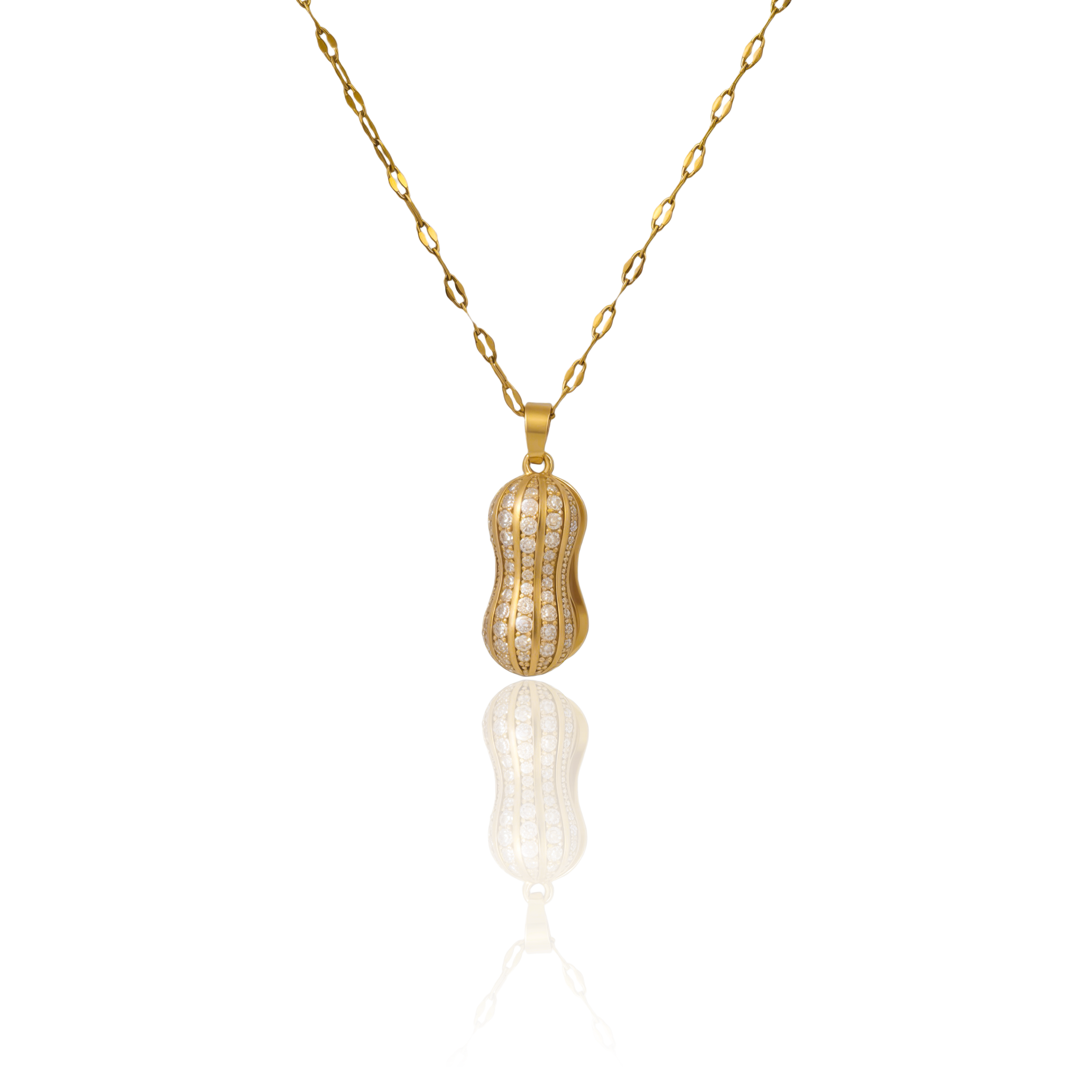 Radiant Peanut Gemstone Pendant Necklace