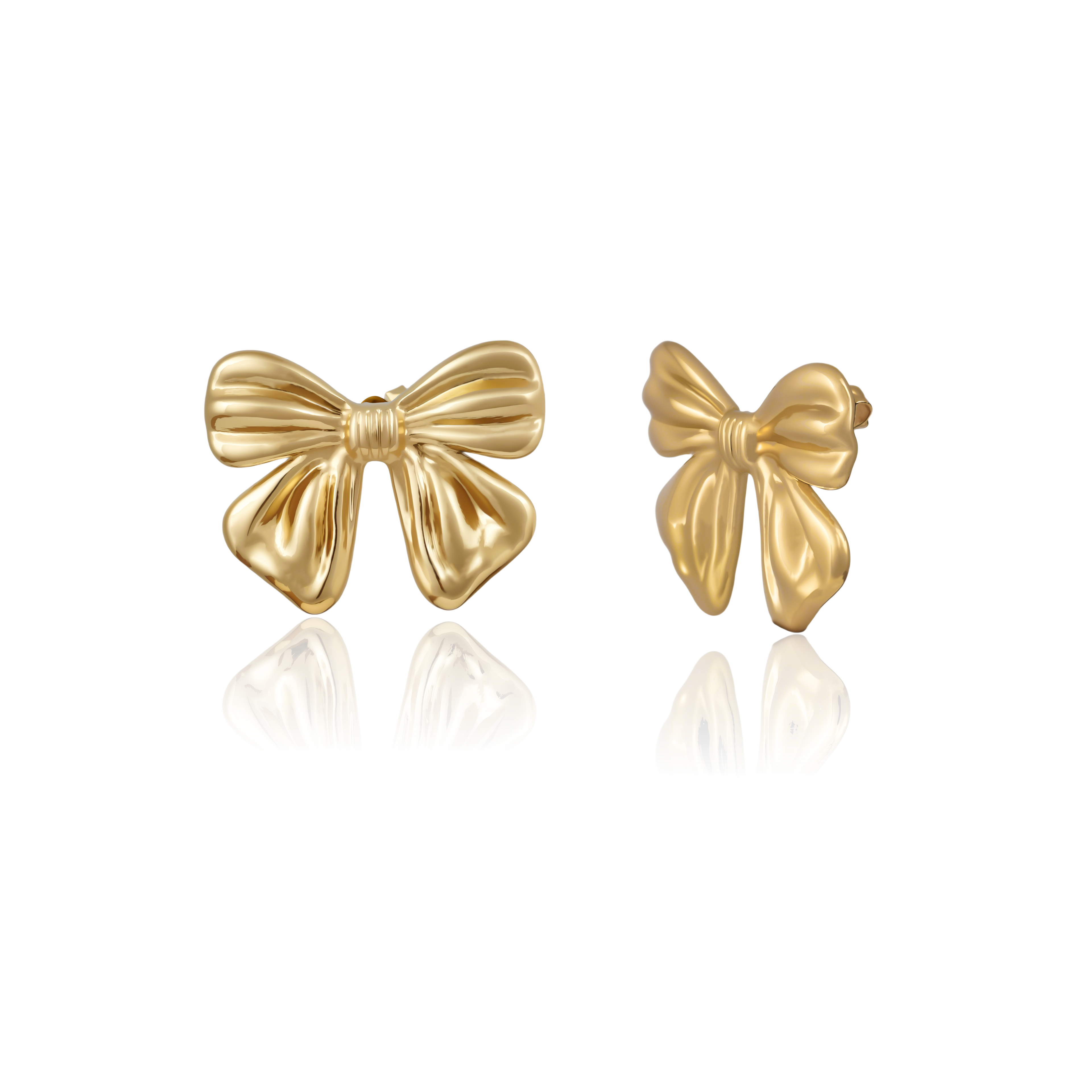 Golden Bow Classic Stud Earrings