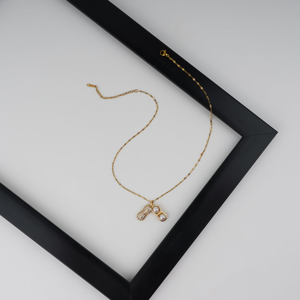 Radiant Peanut Gemstone Pendant Necklace