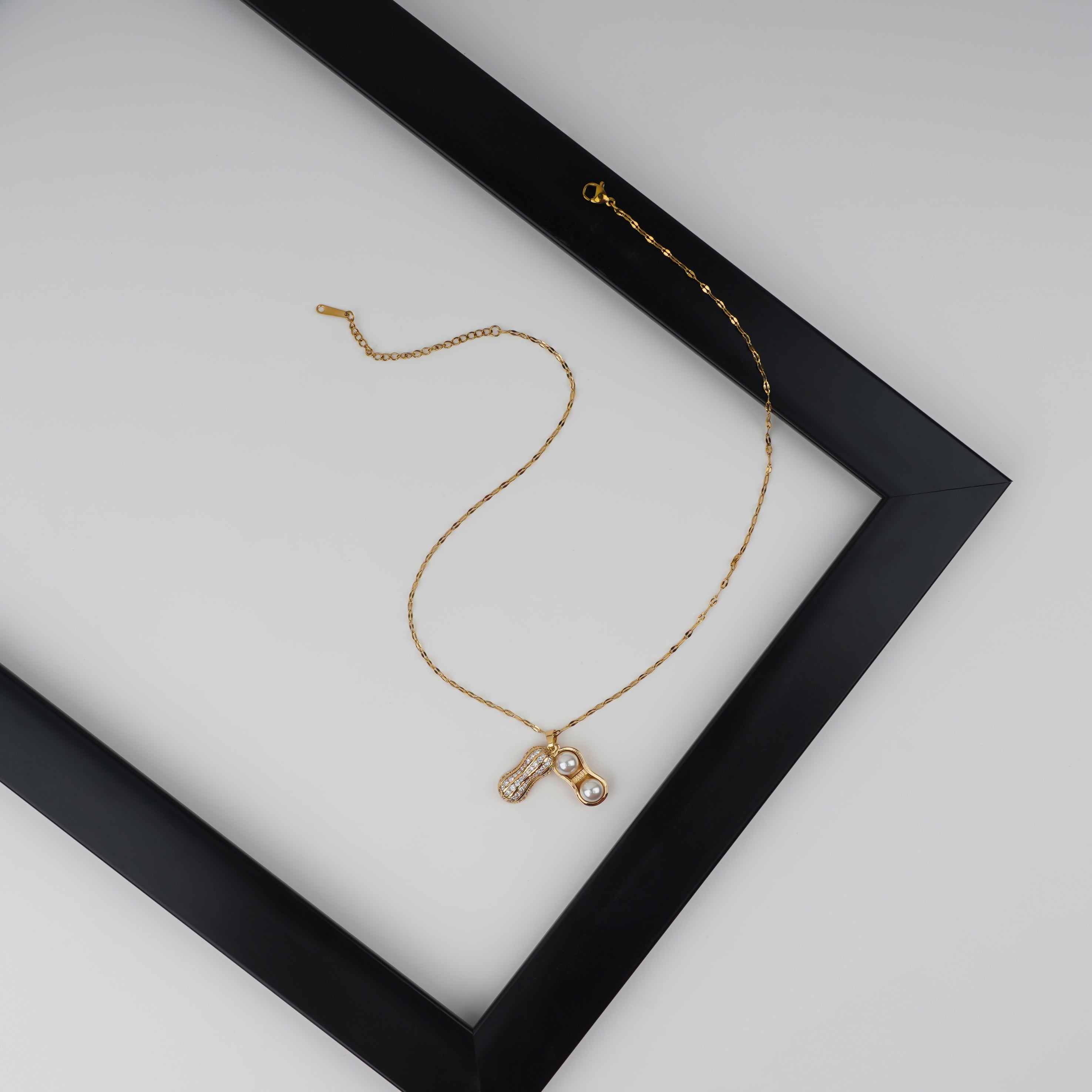 Radiant Peanut Gemstone Pendant Necklace
