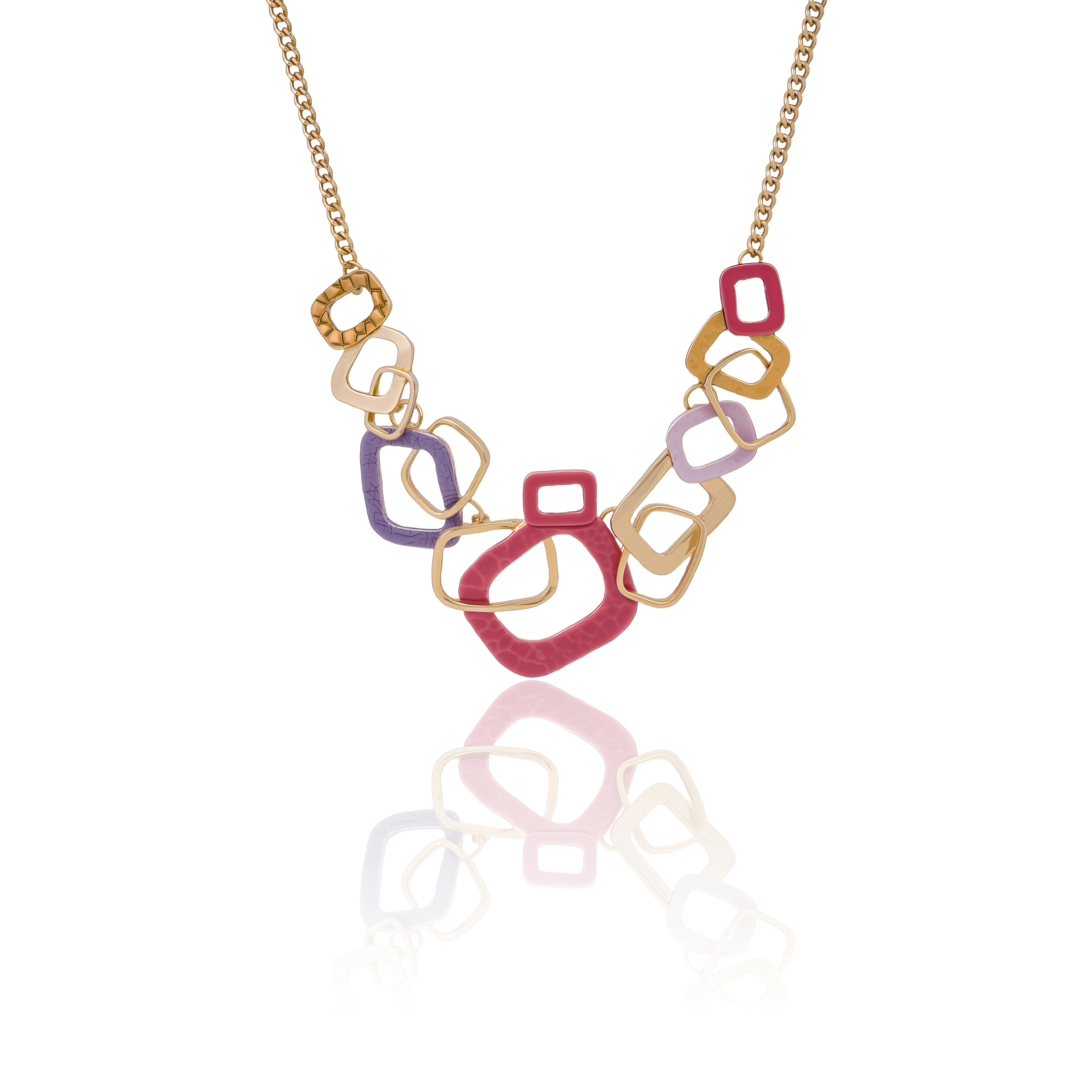 Colorful Vibrant Geometric Necklace & Earrings Set