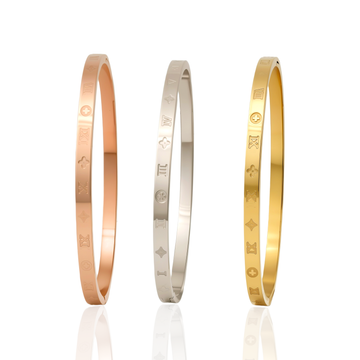 Trio of Rose Gold, Silver & Classic Gold Plated 3 Pcs Set Bracelets