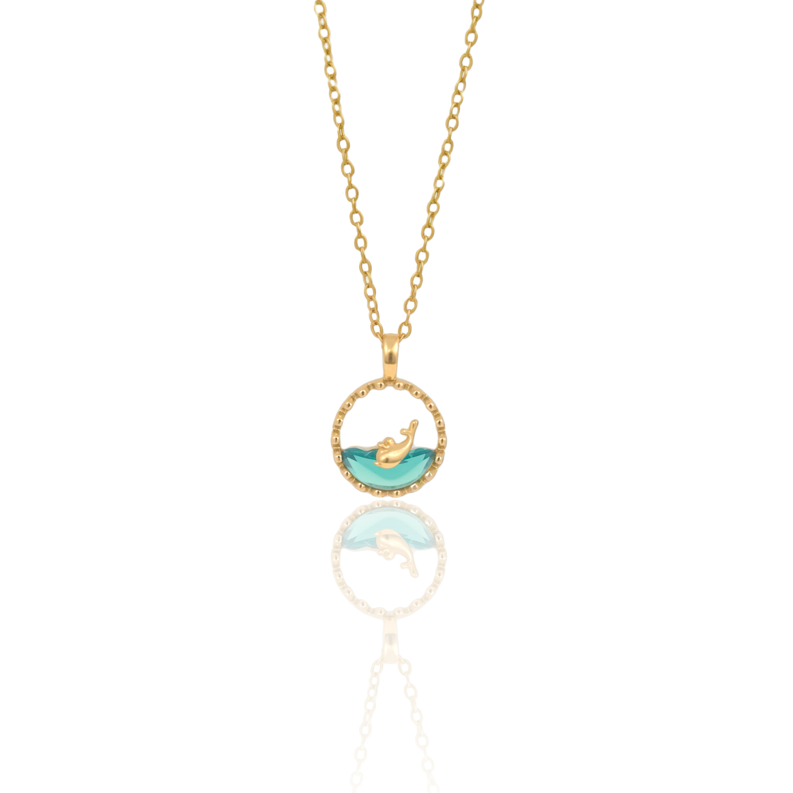 Ocean Harmony Gold Pendant Necklace
