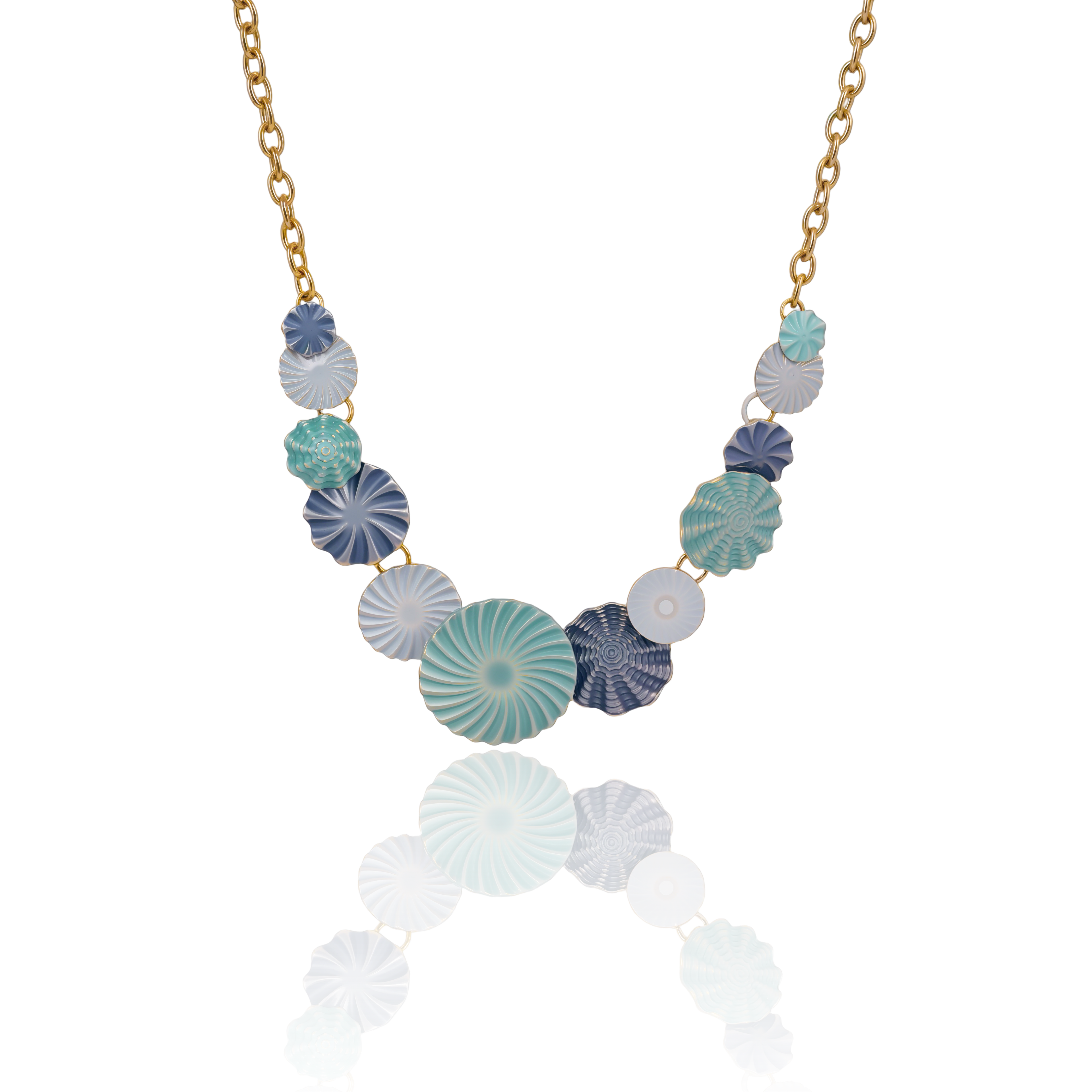 Elegant Blue and Green Ocean-Inspired Necklace and Earrings Set