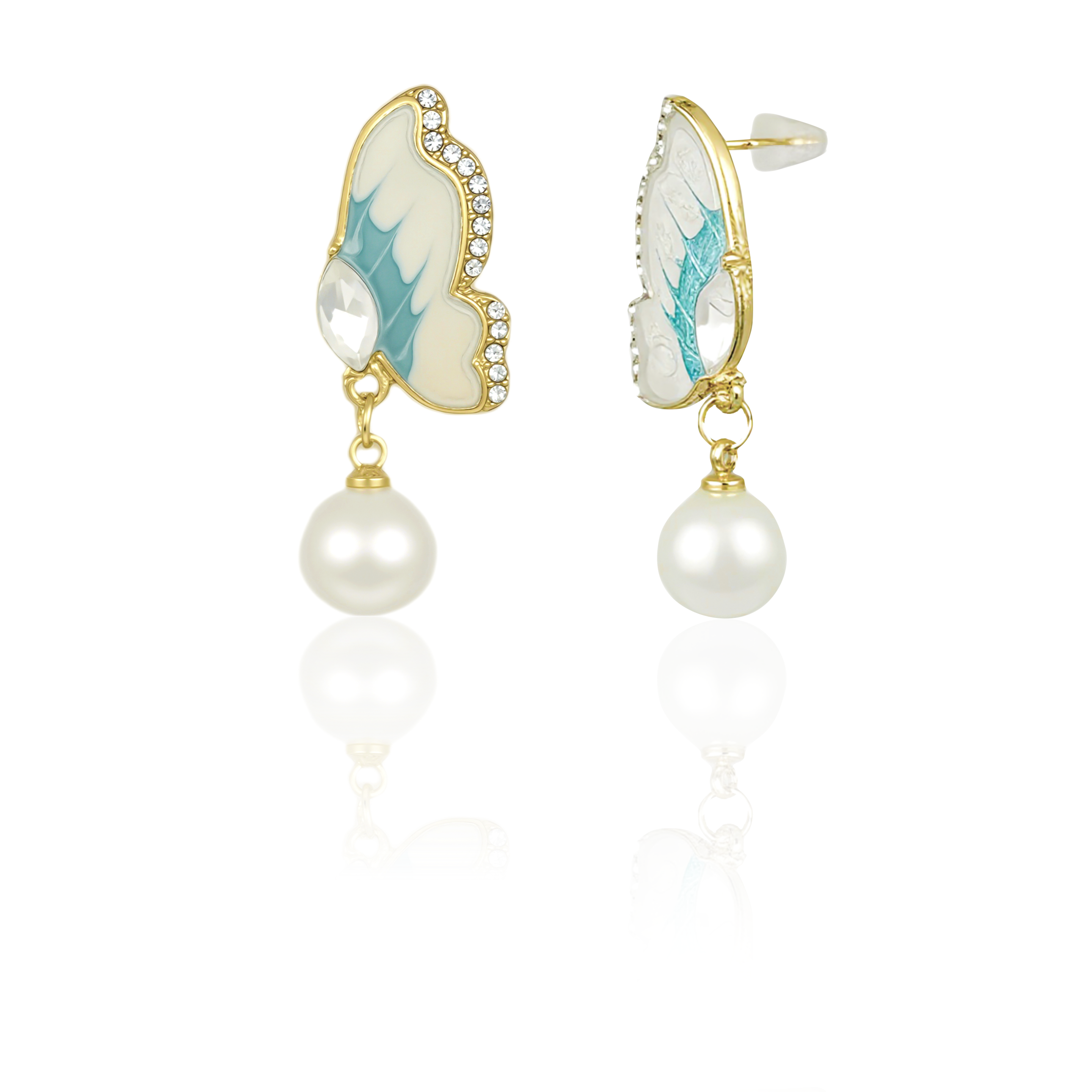 Charming Blue Pearl Dangle Earrings