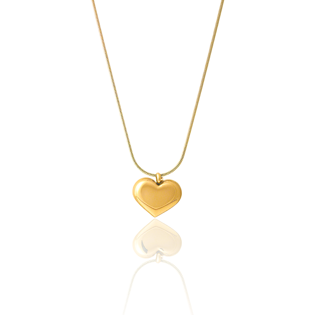Gold-Plated Heart Pendant Necklace