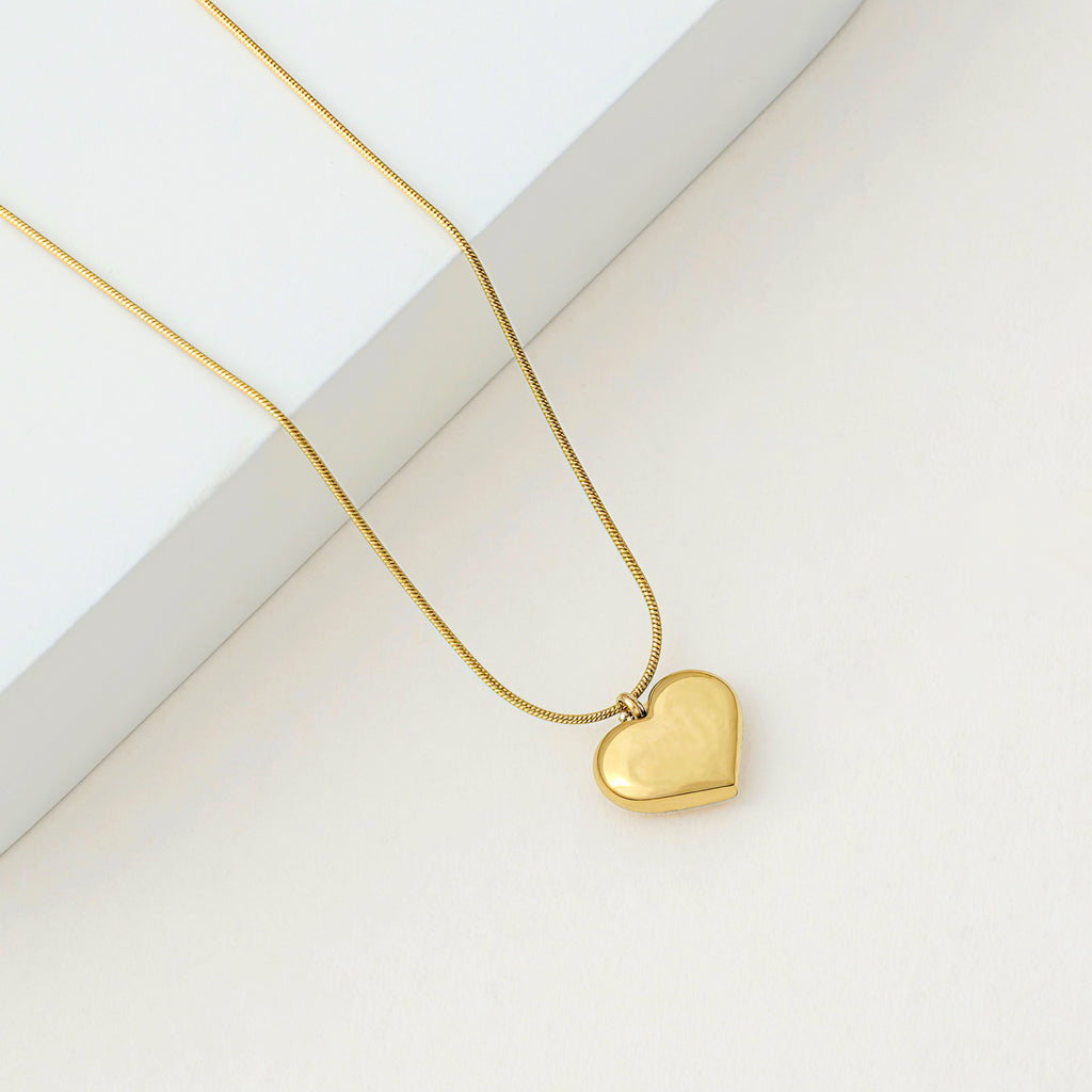 Gold-Plated Heart Pendant Necklace