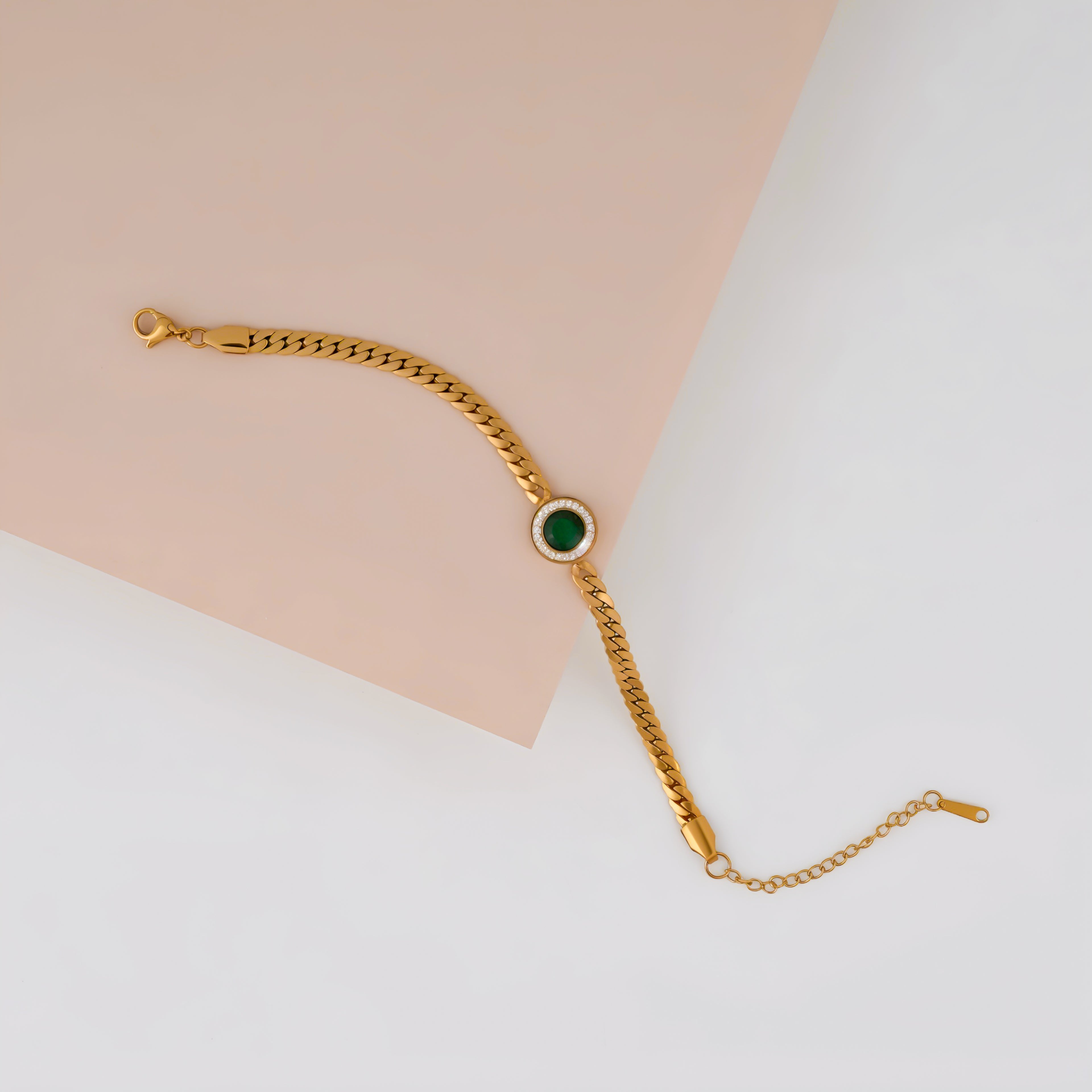 Regal Emerald Gold Plated Jewelry Collection Set