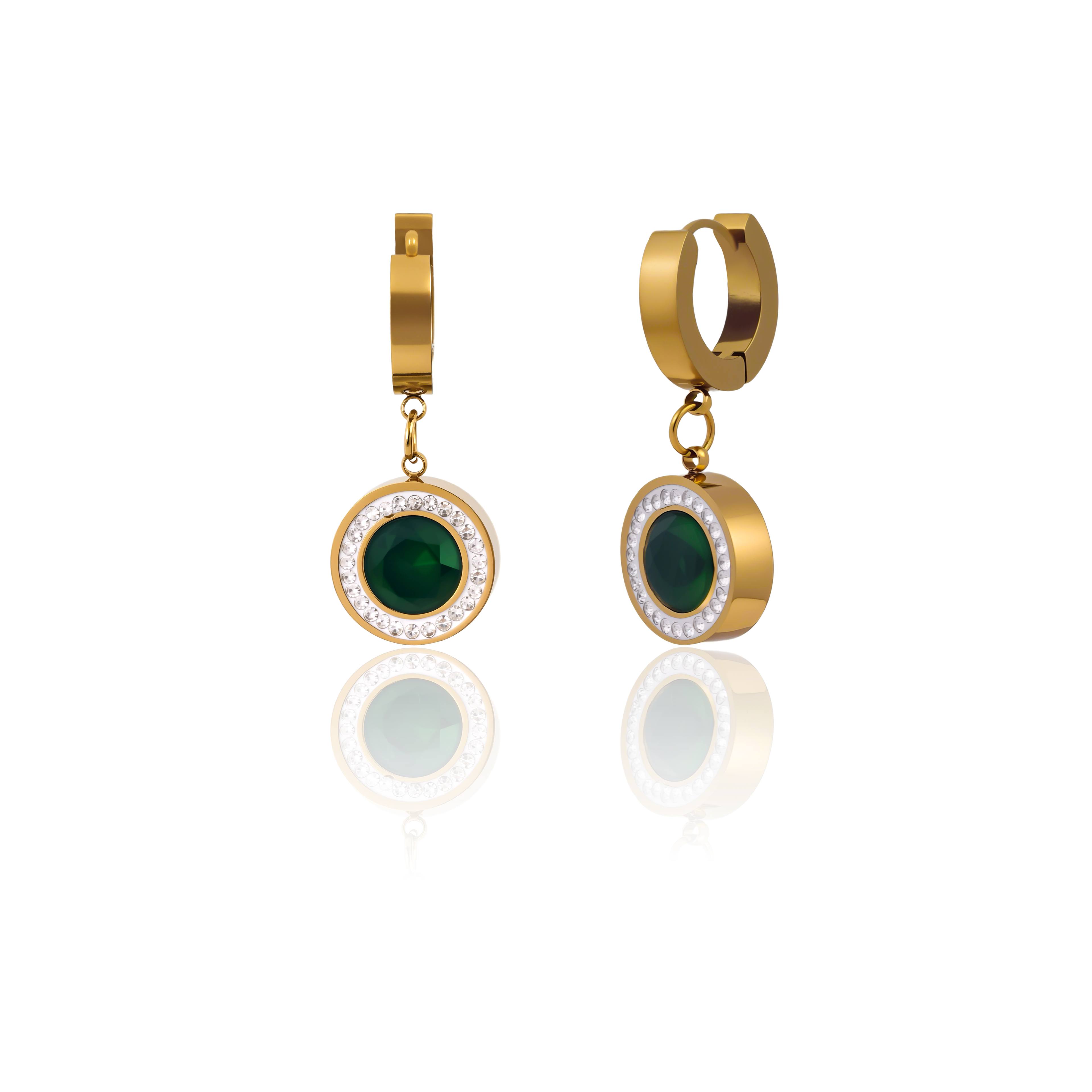 Regal Emerald Gold Plated Jewelry Collection Set