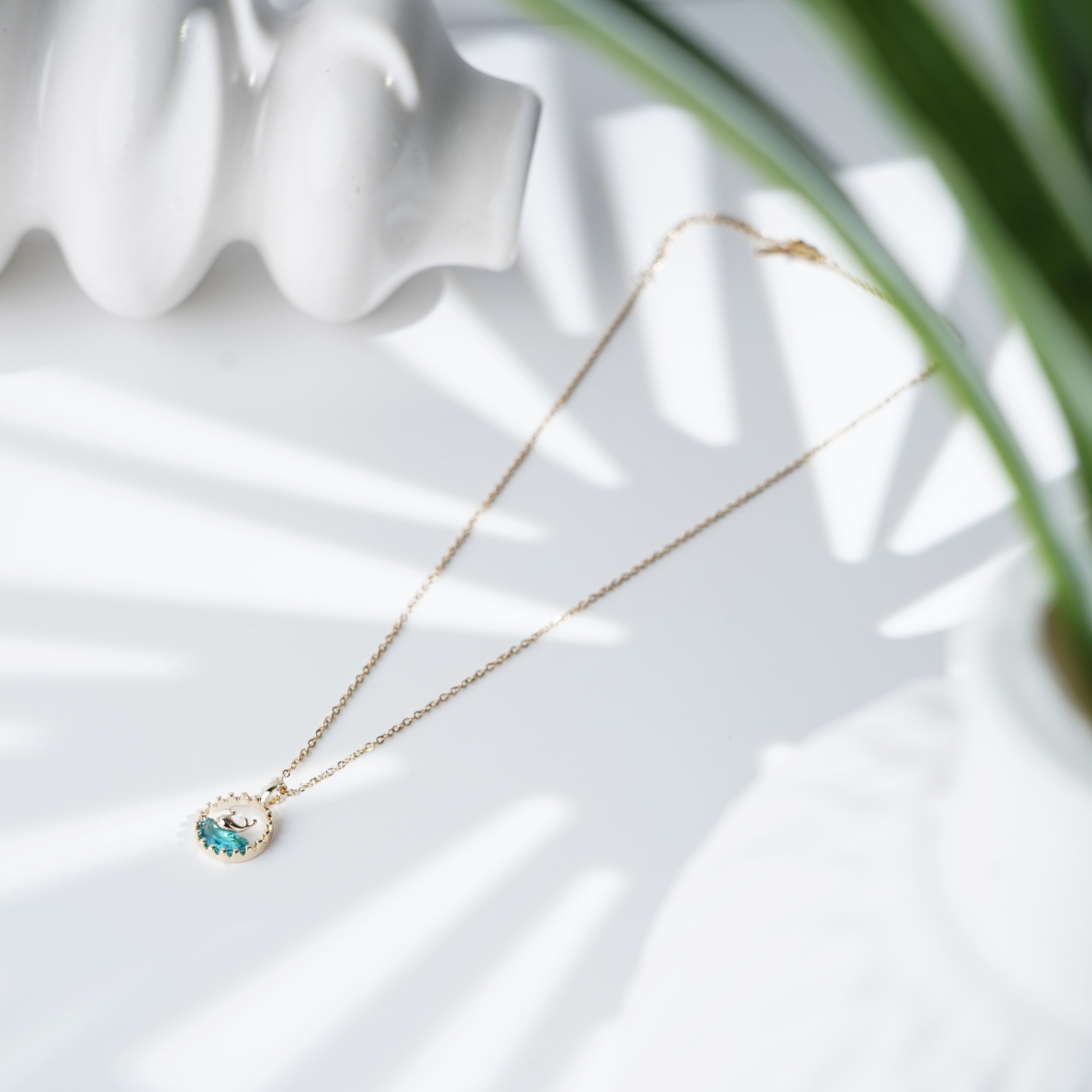 Ocean Harmony Gold Pendant Necklace