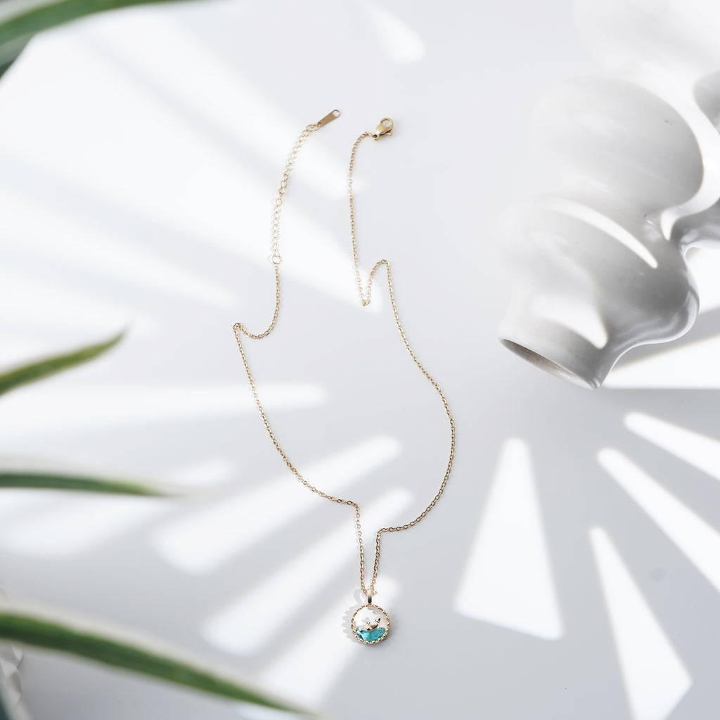 Ocean Harmony Gold Pendant Necklace