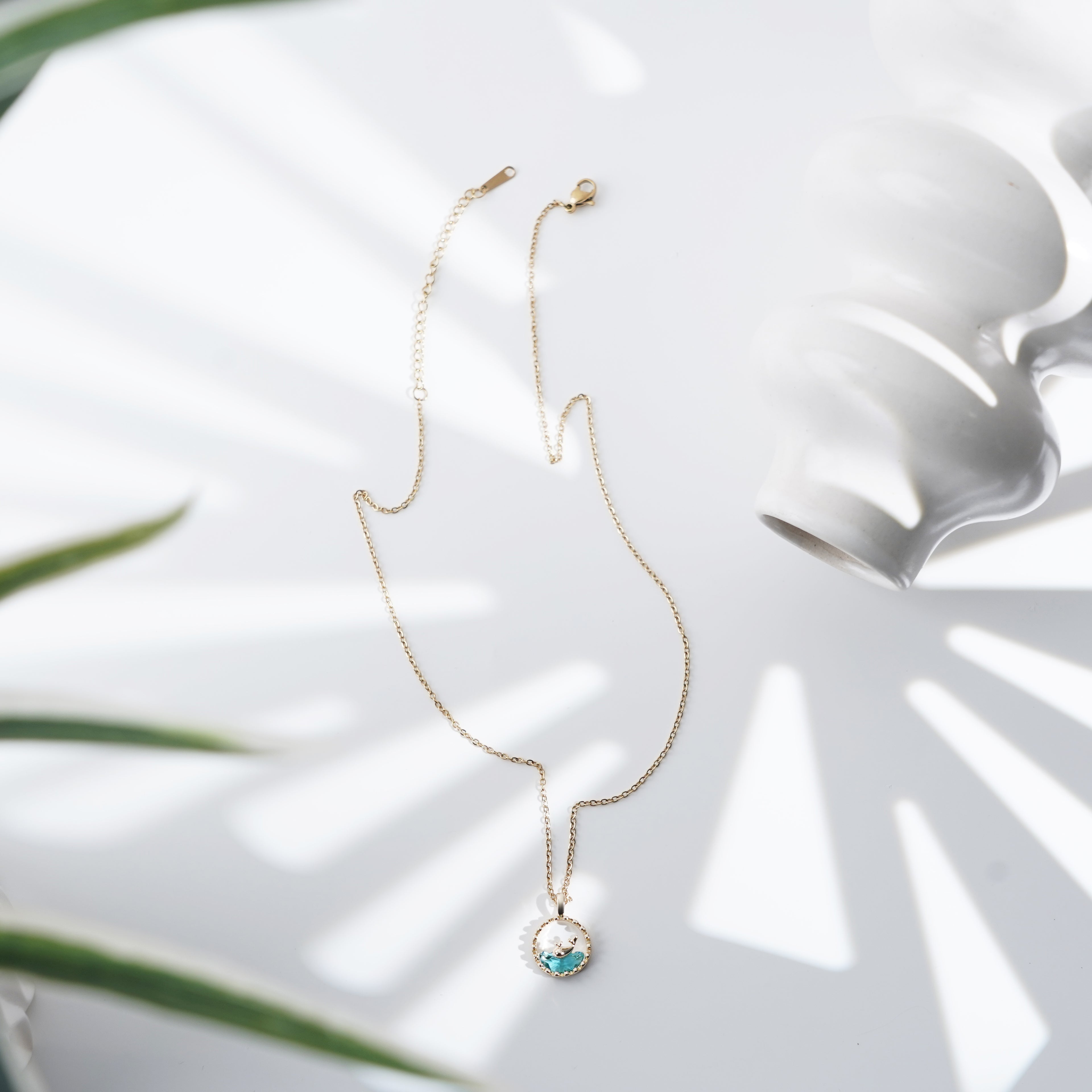 Ocean Harmony Gold Pendant Necklace