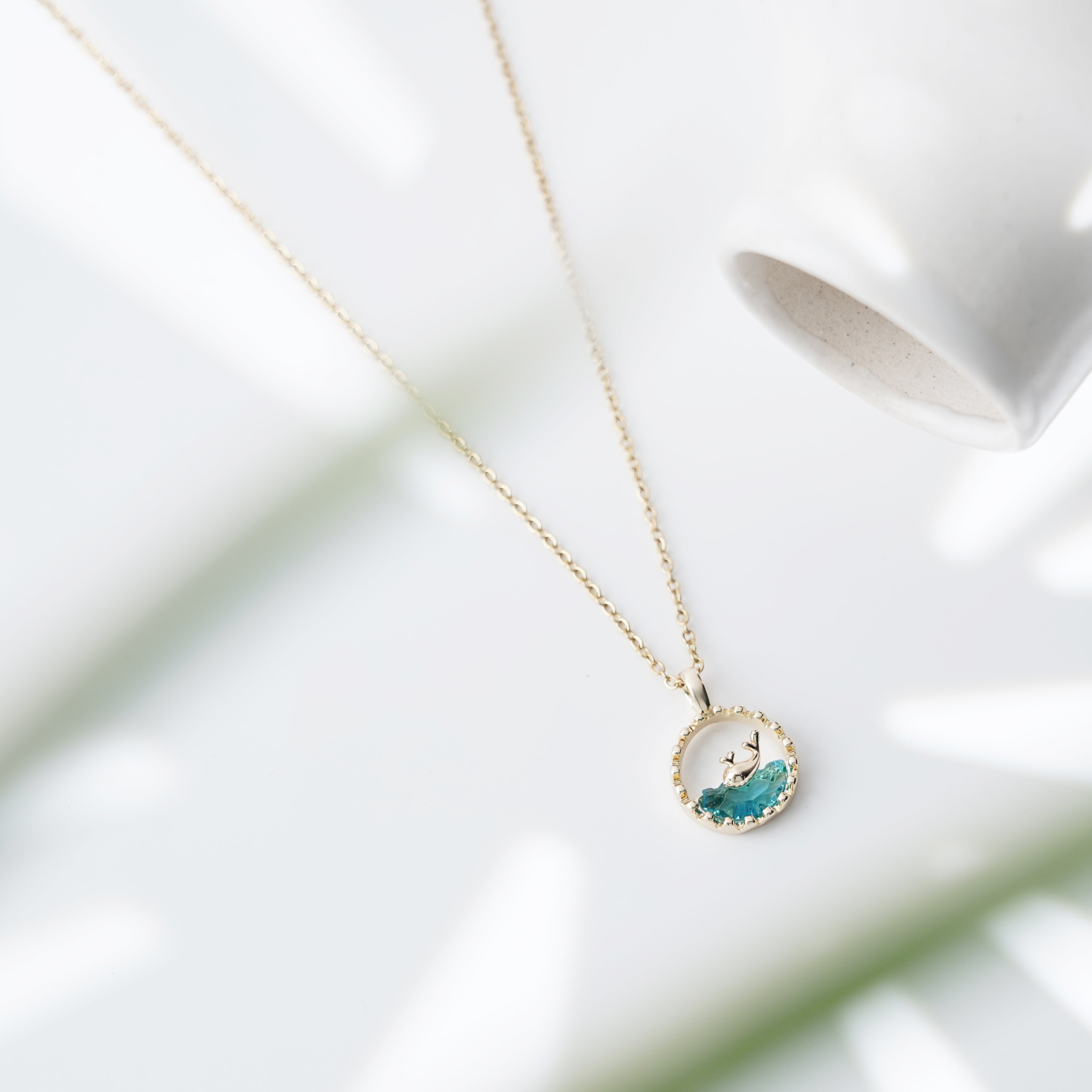 Ocean Harmony Gold Pendant Necklace