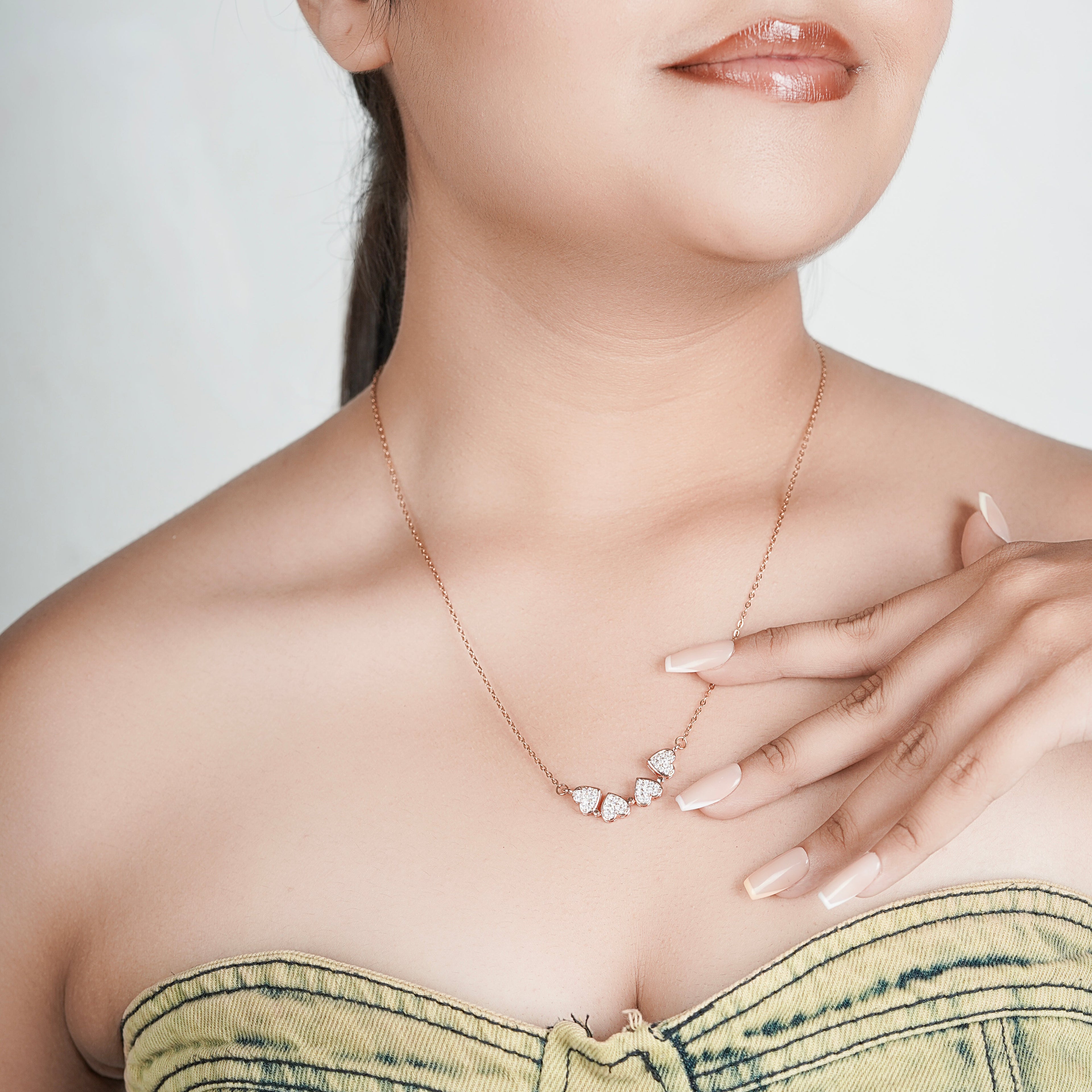 Rose Gold Four-Leaf Clover Pendant Necklace