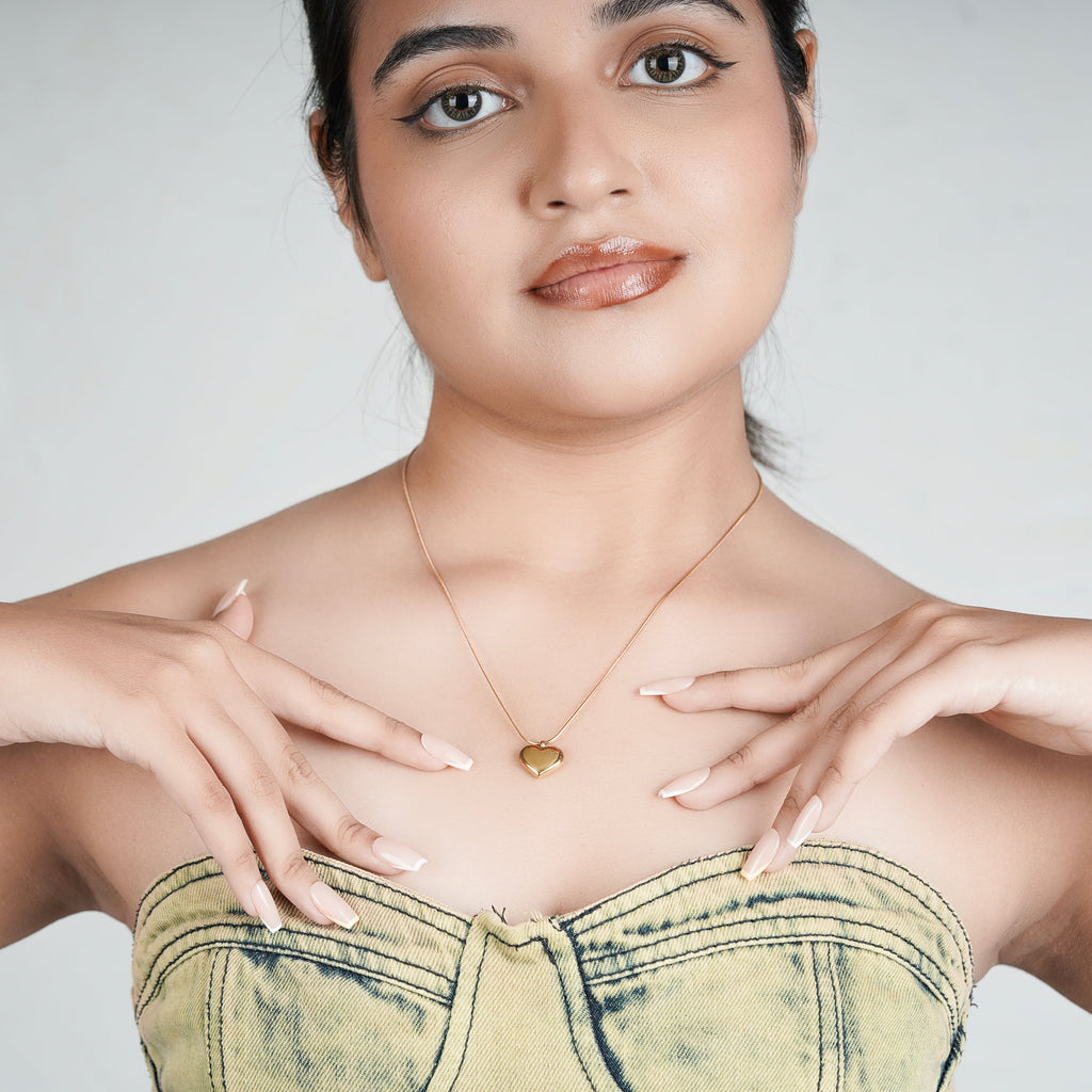 Gold-Plated Heart Pendant Necklace
