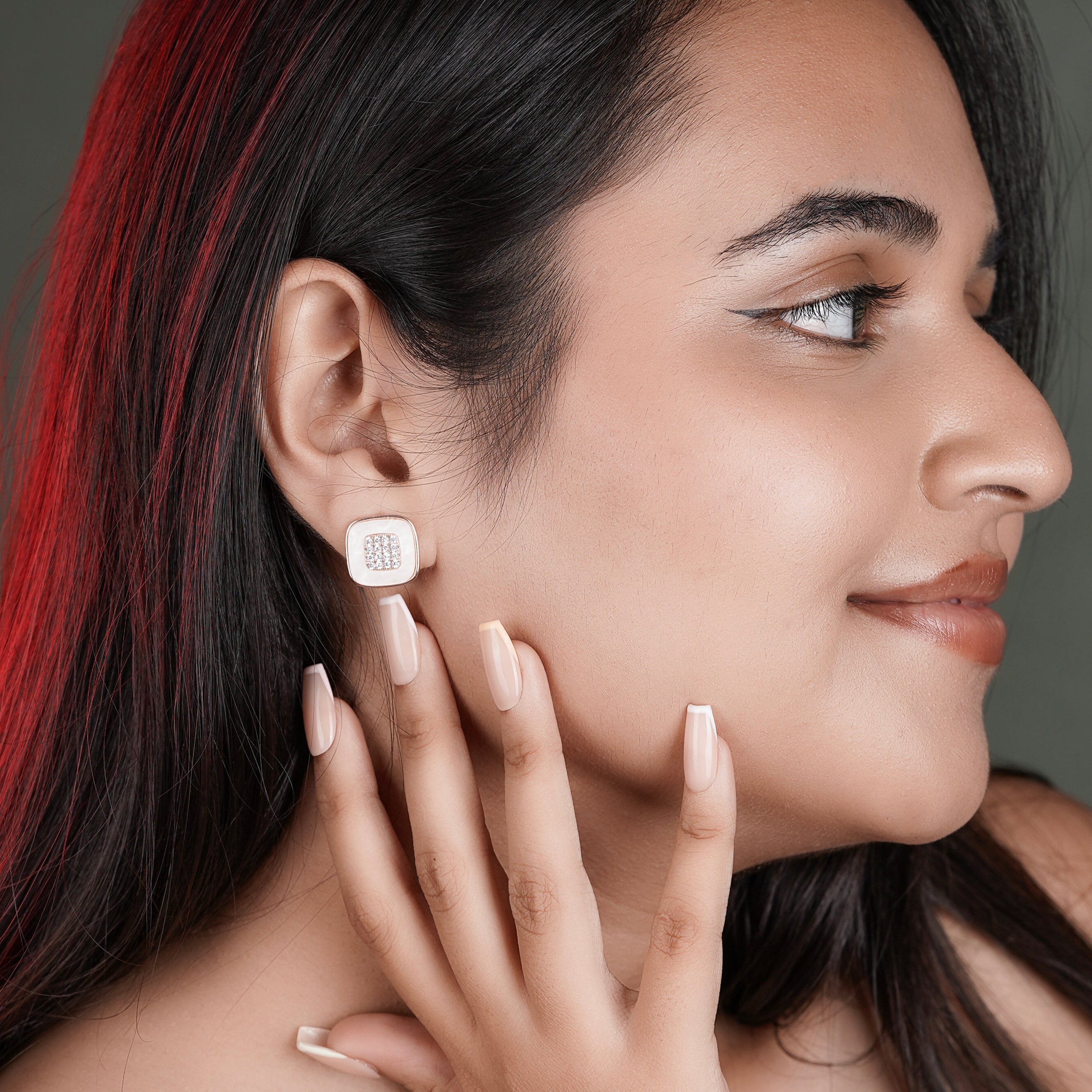 Rose Gold Plated Square Earrings