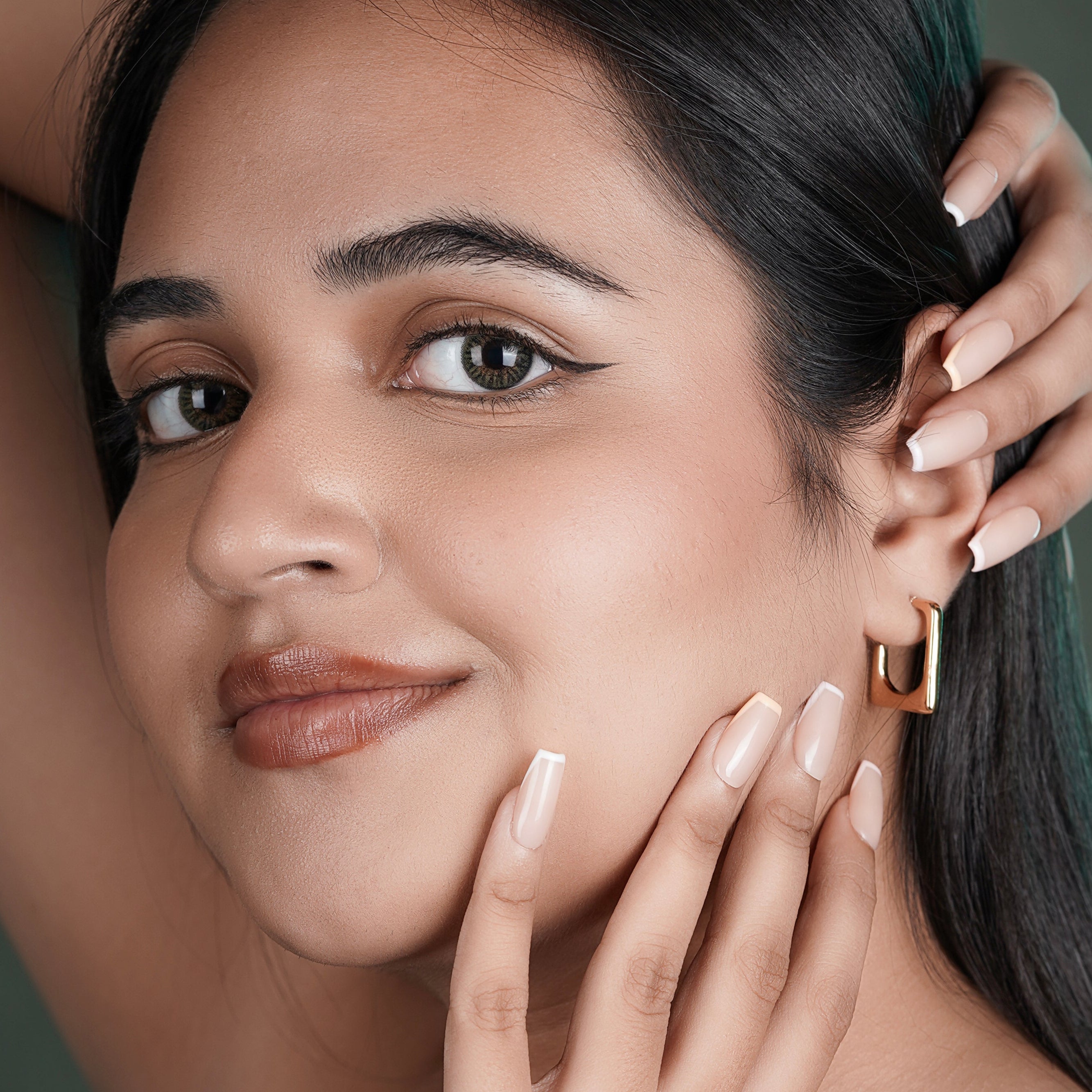 Gold Plated Square Hoop Earrings