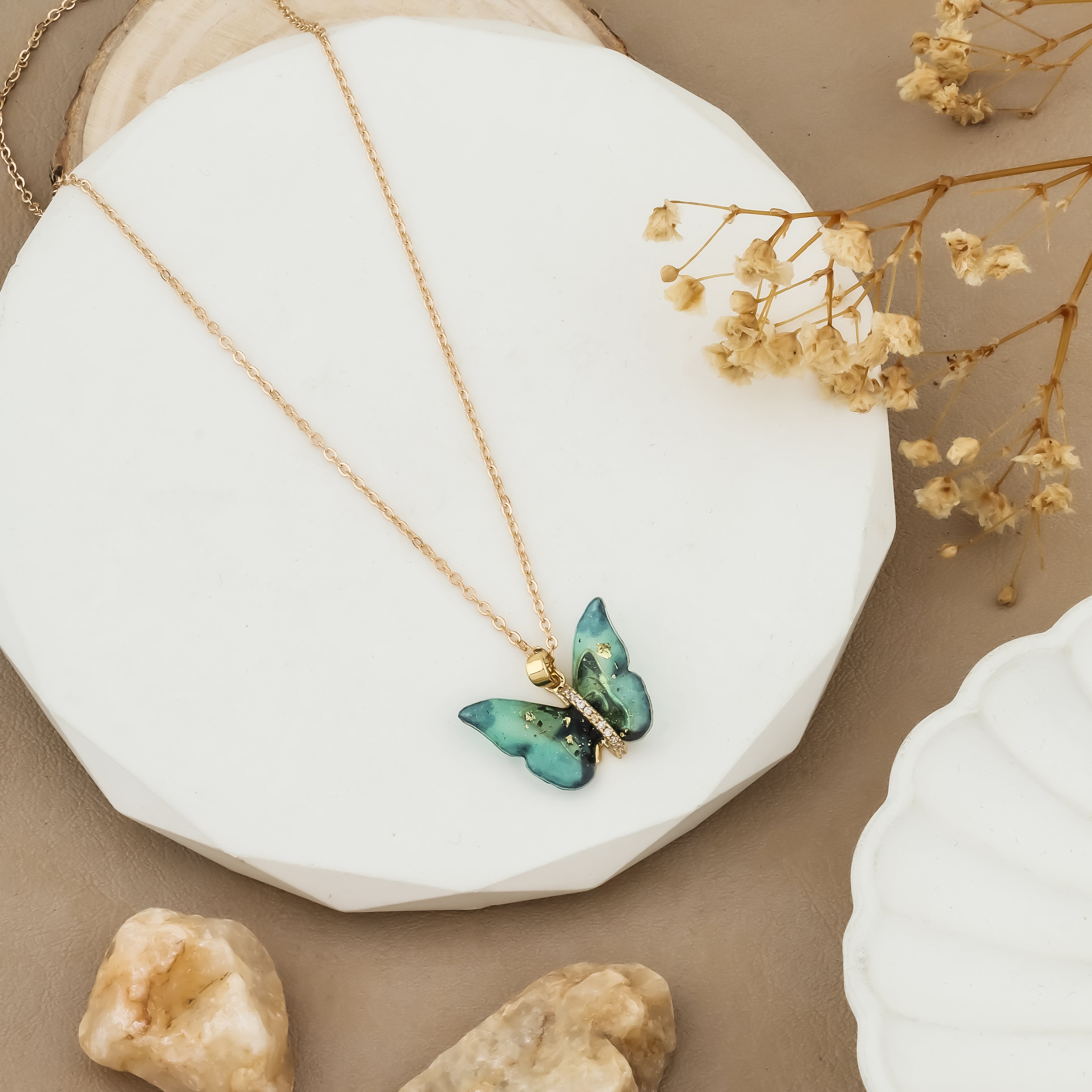 Mystique Green Butterfly Pendant
