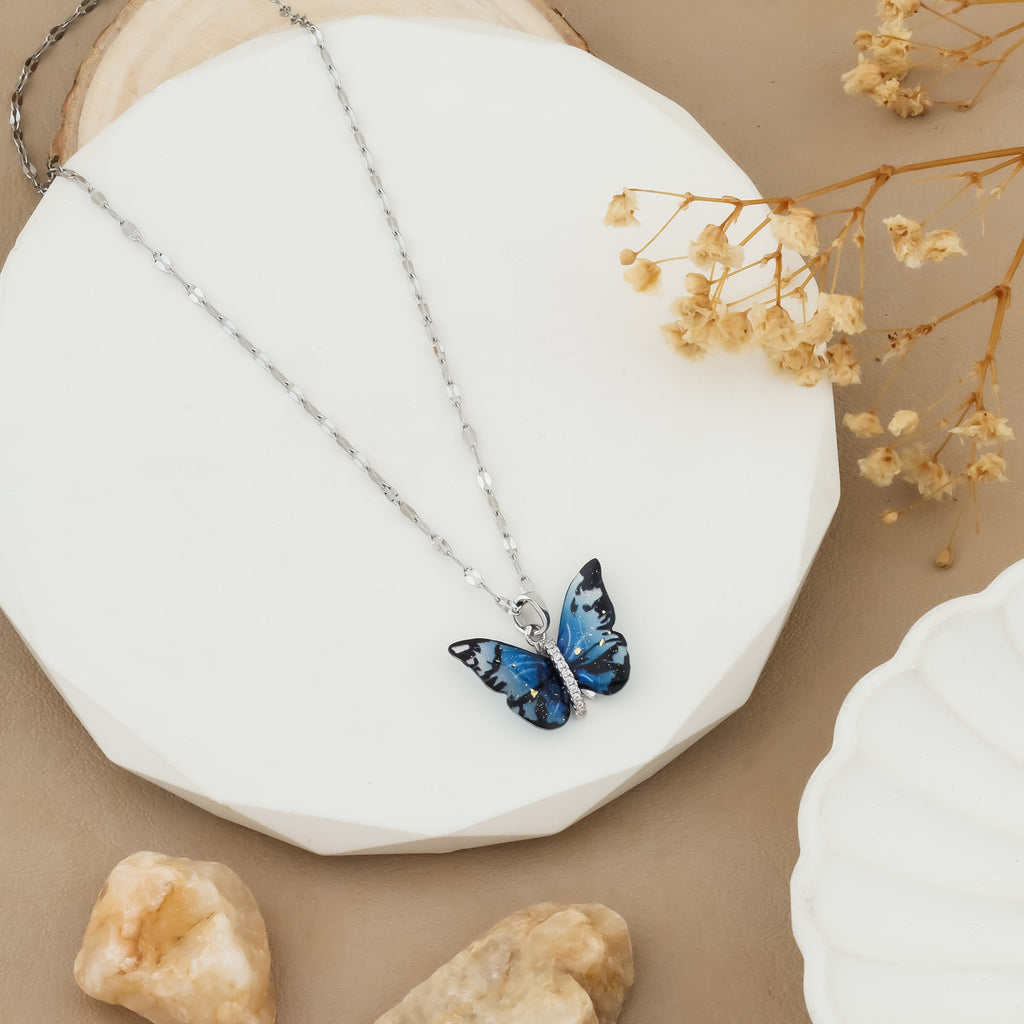 Celestial Wings Emerald Butterfly Necklace
