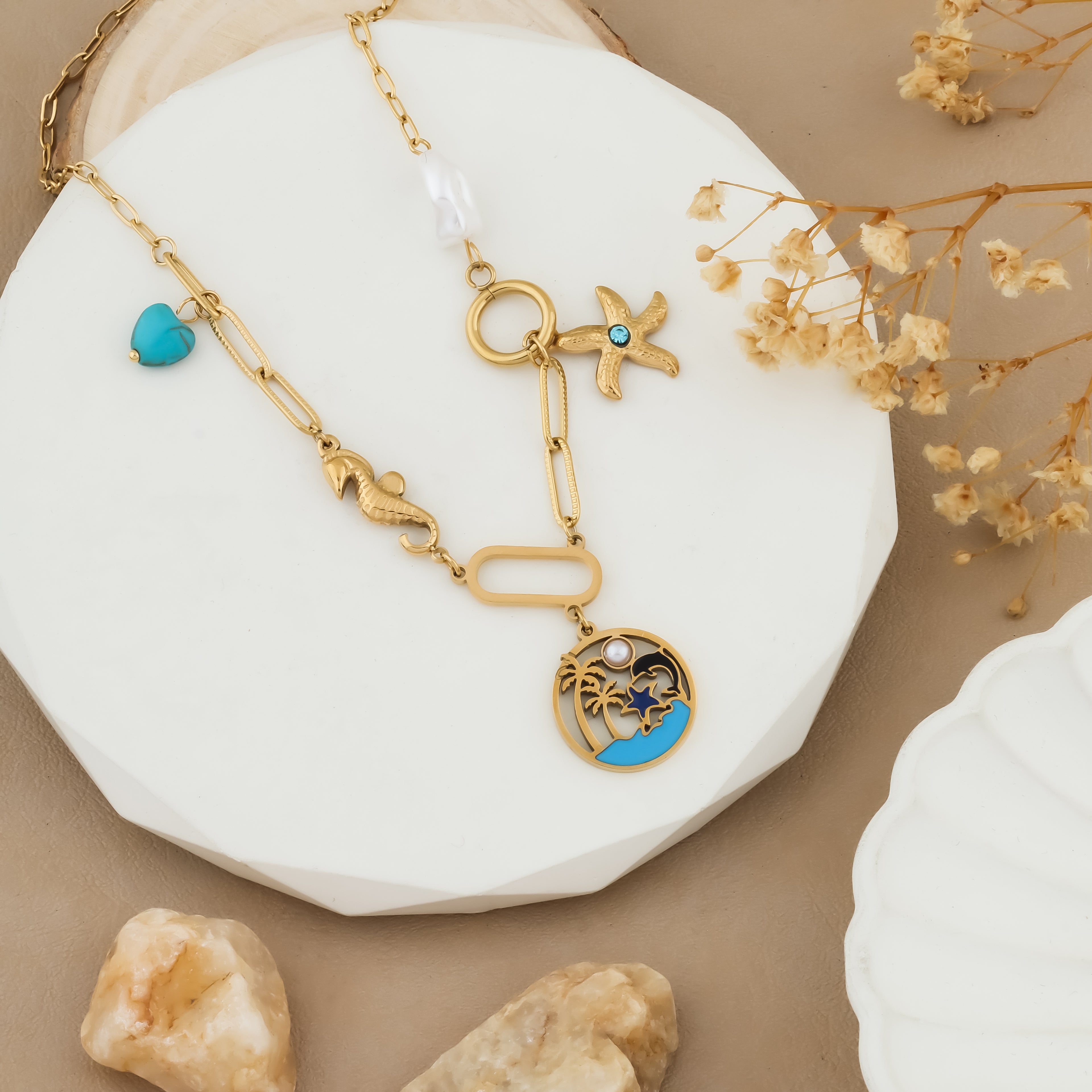 Golden Paradise Seaside Medley Necklace