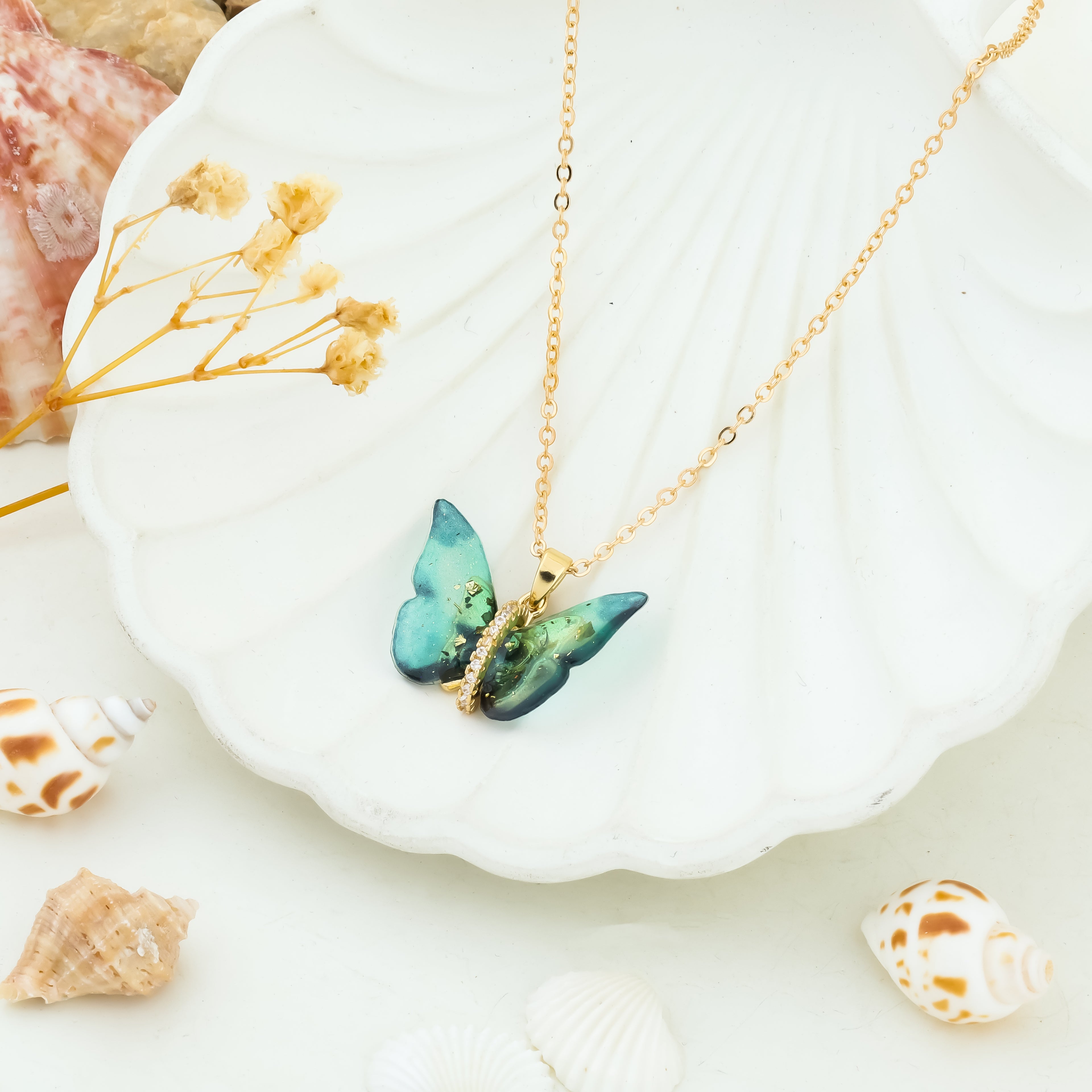 Mystique Green Butterfly Pendant