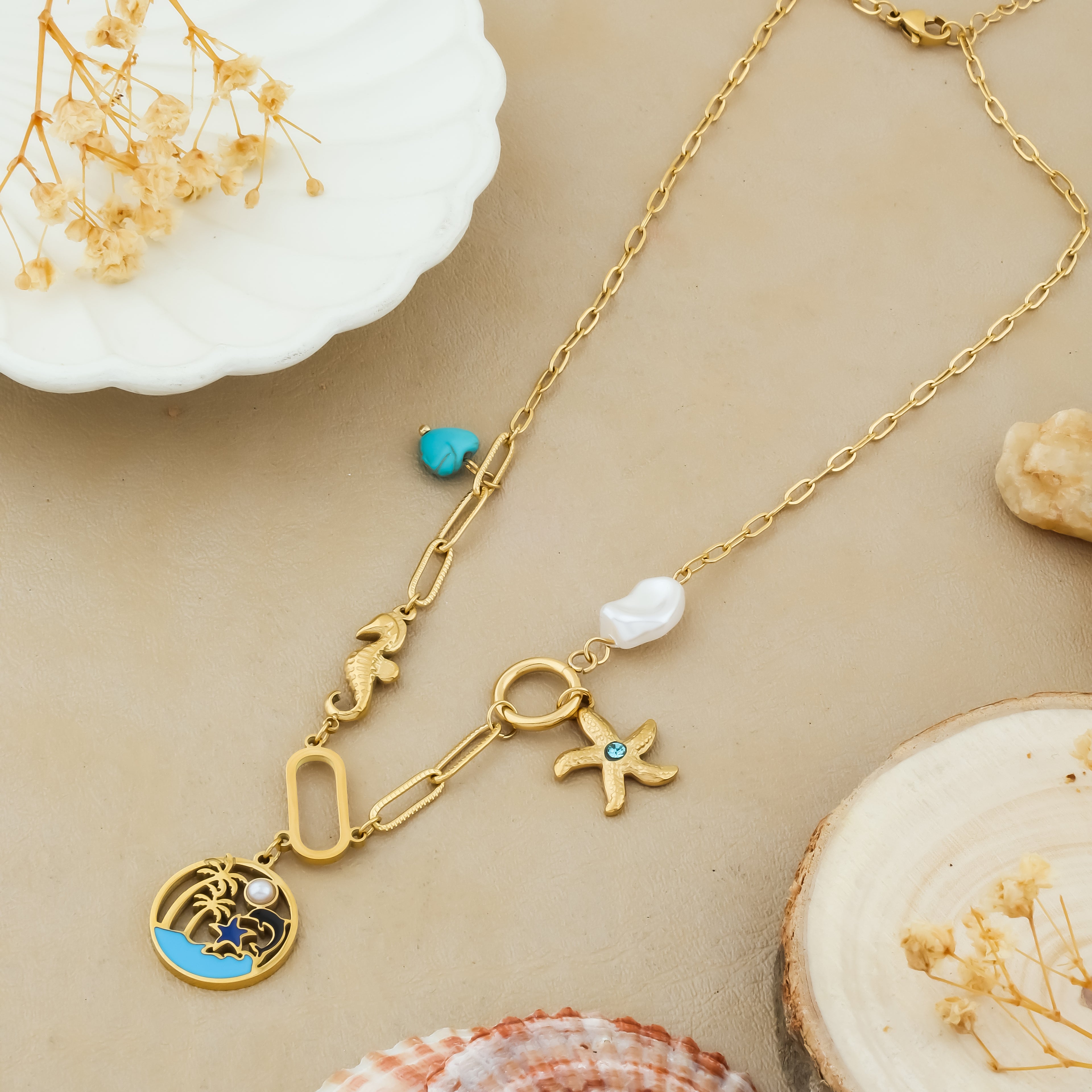 Golden Paradise Seaside Medley Necklace