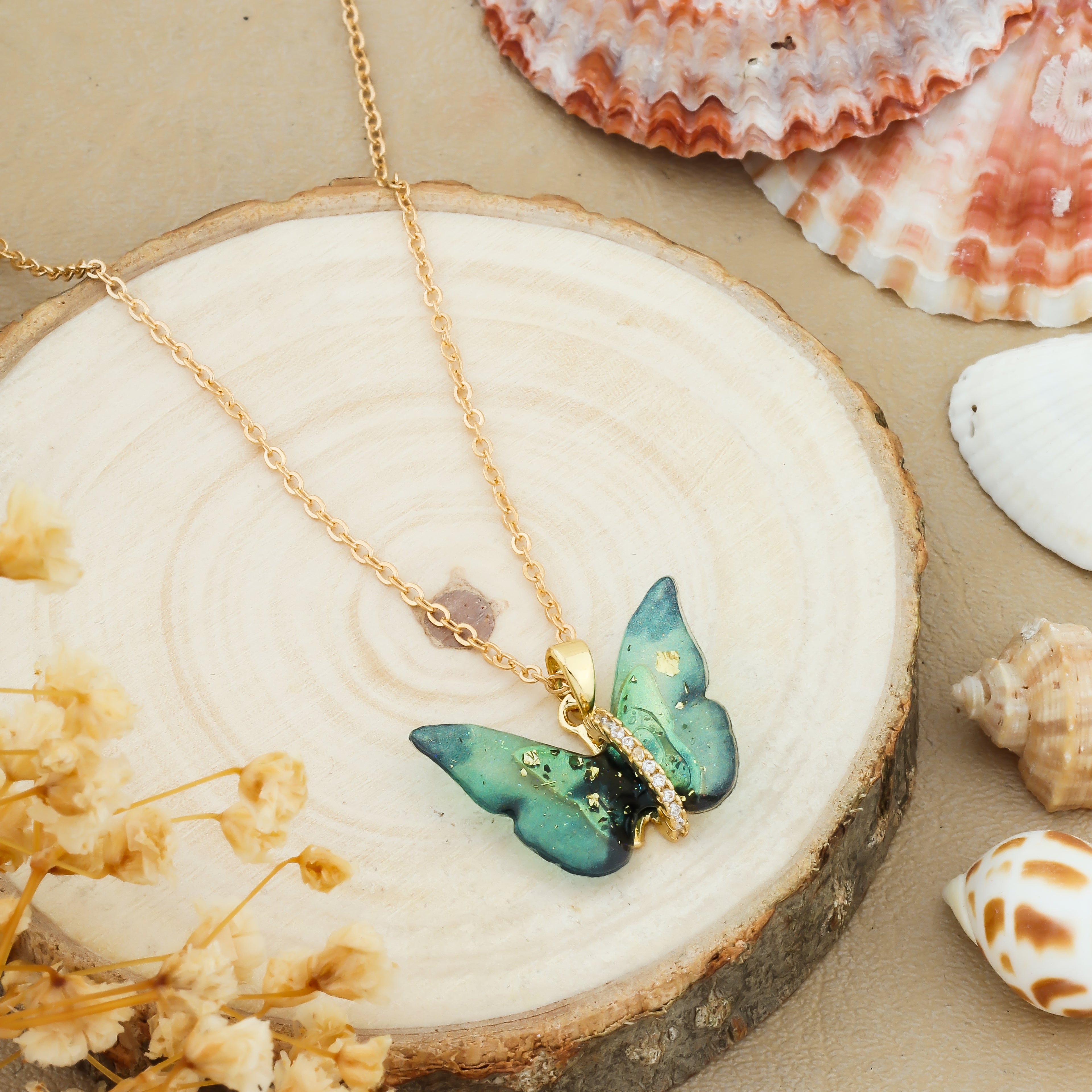 Mystique Green Butterfly Pendant