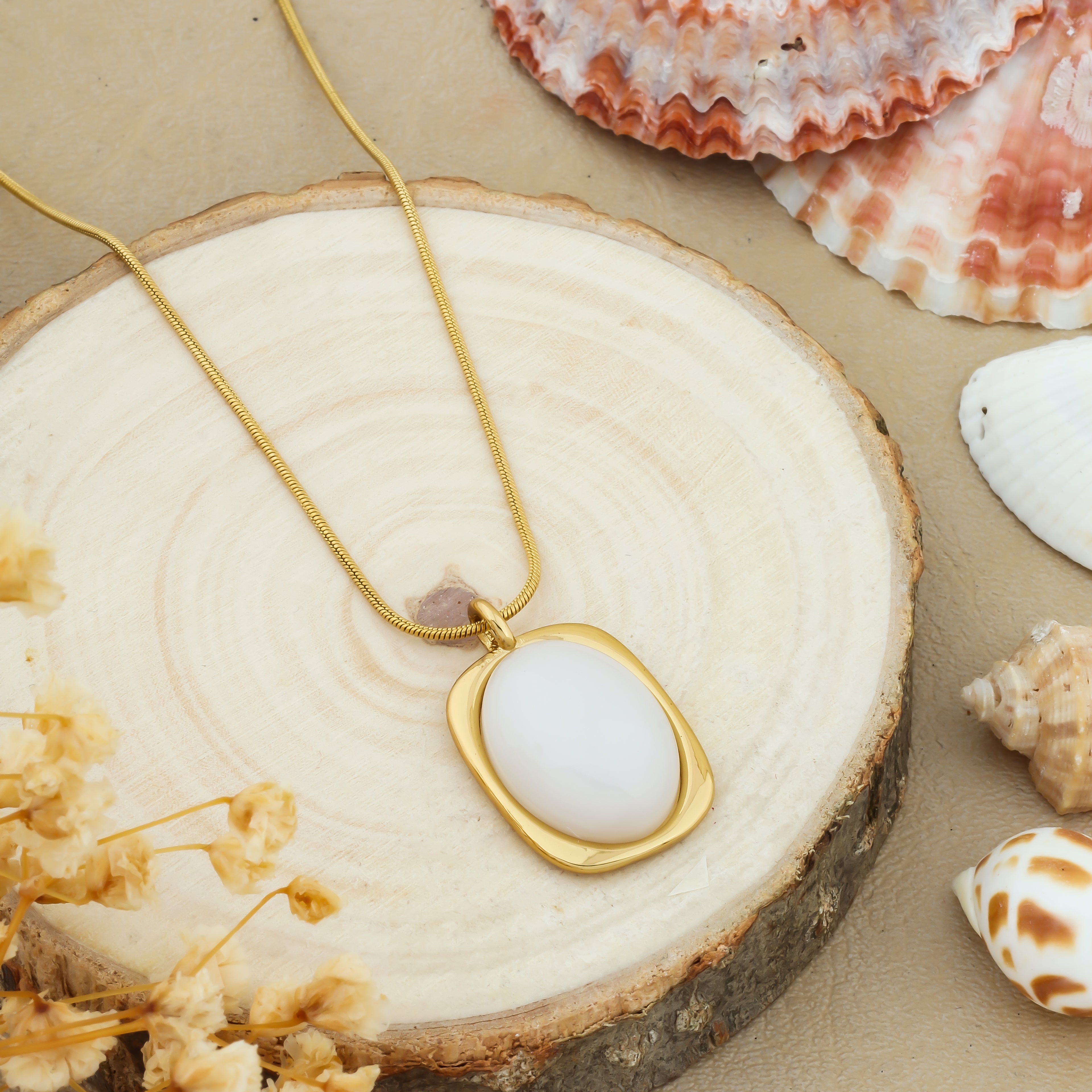 Minimal Luxe White Stone Necklace