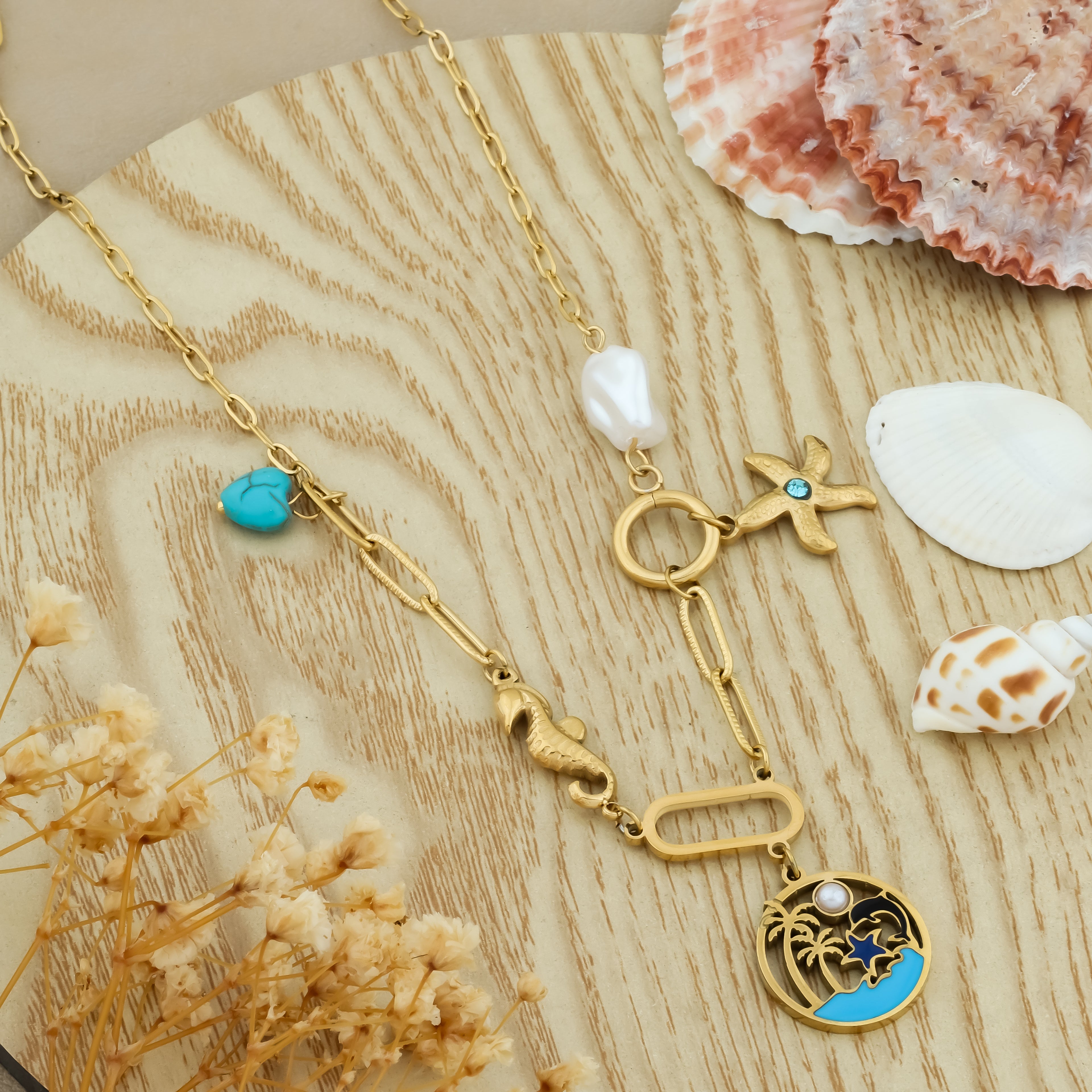 Golden Paradise Seaside Medley Necklace