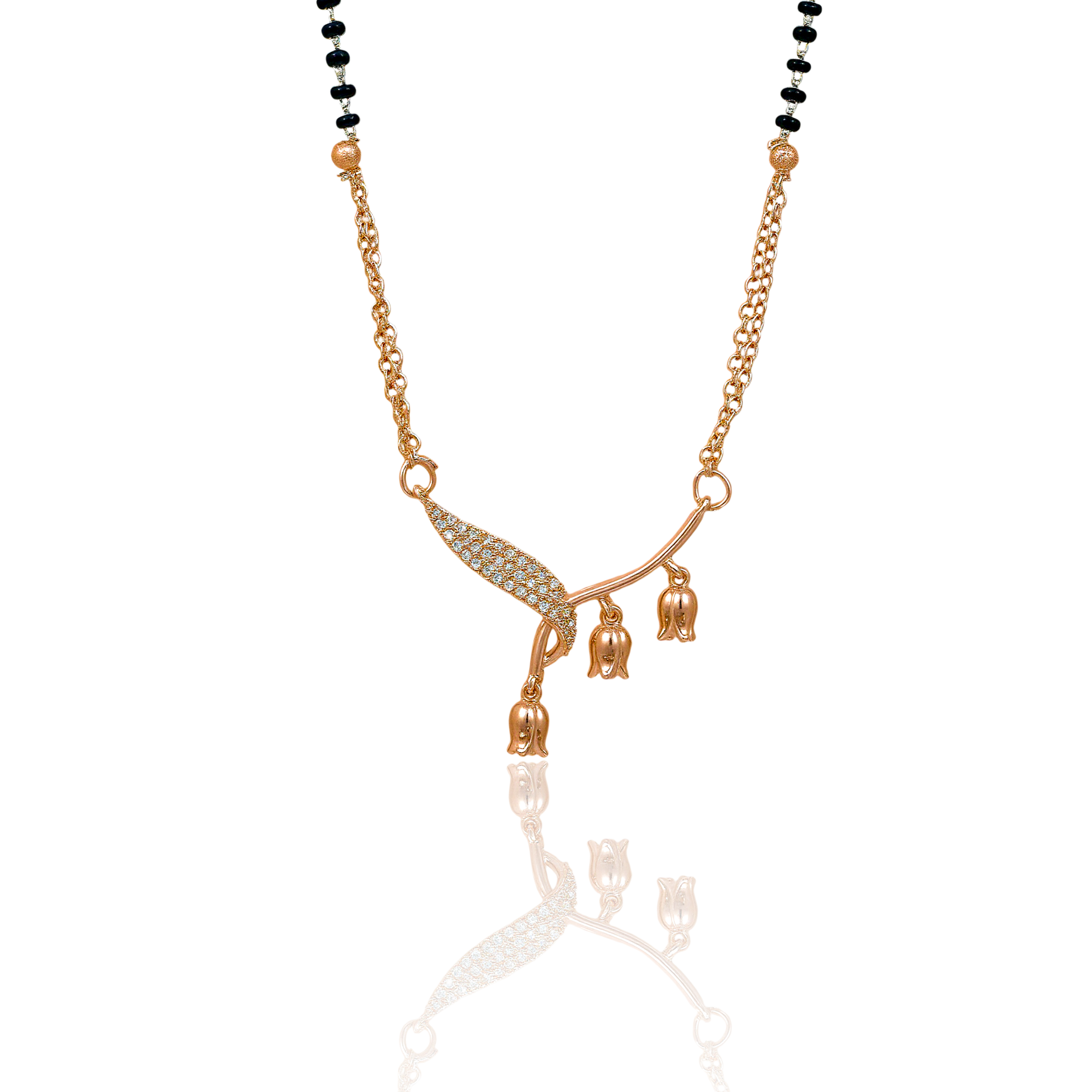 Sparkling Leaf Charm Mangalsutra