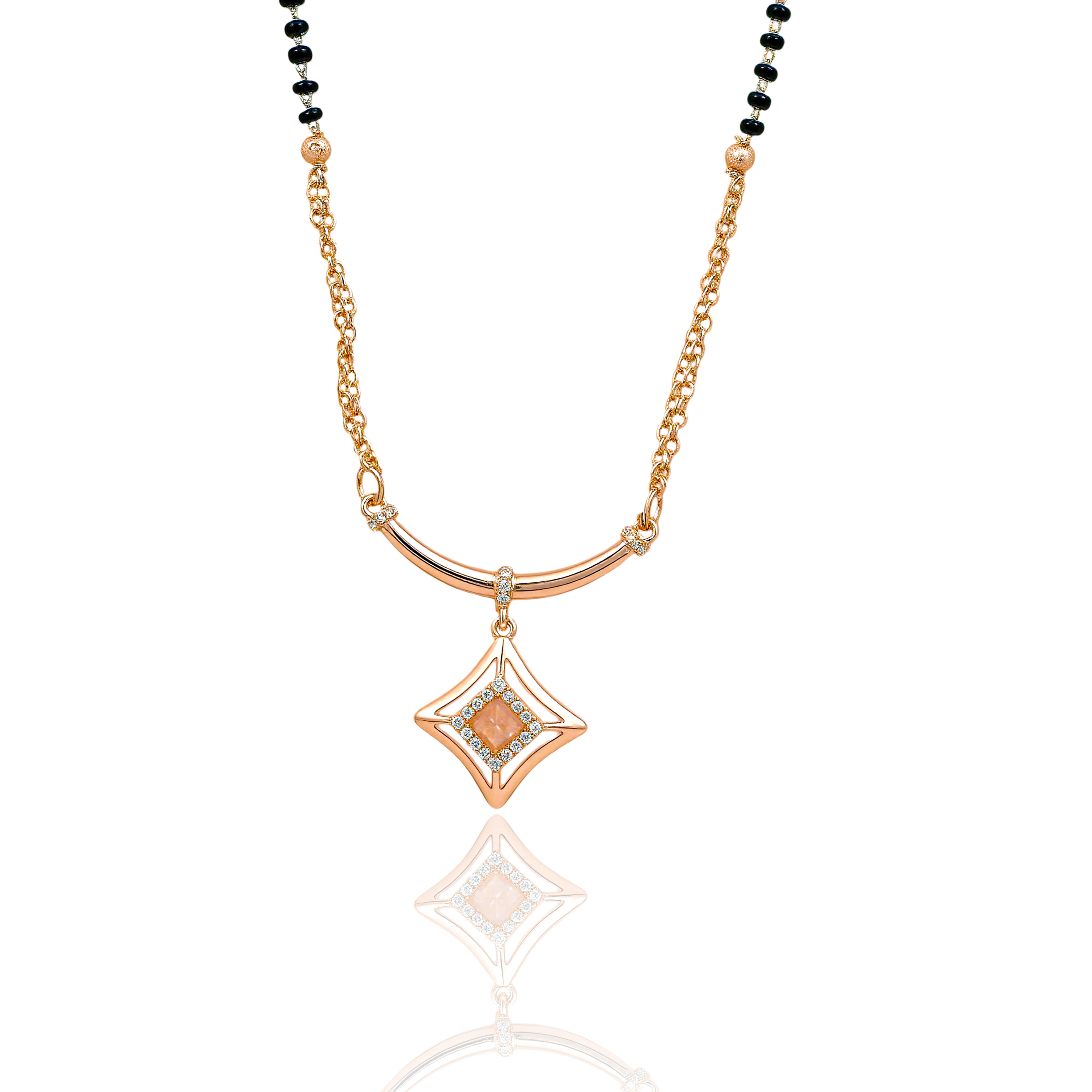 Sparkling Square Pendant Mangalsutra