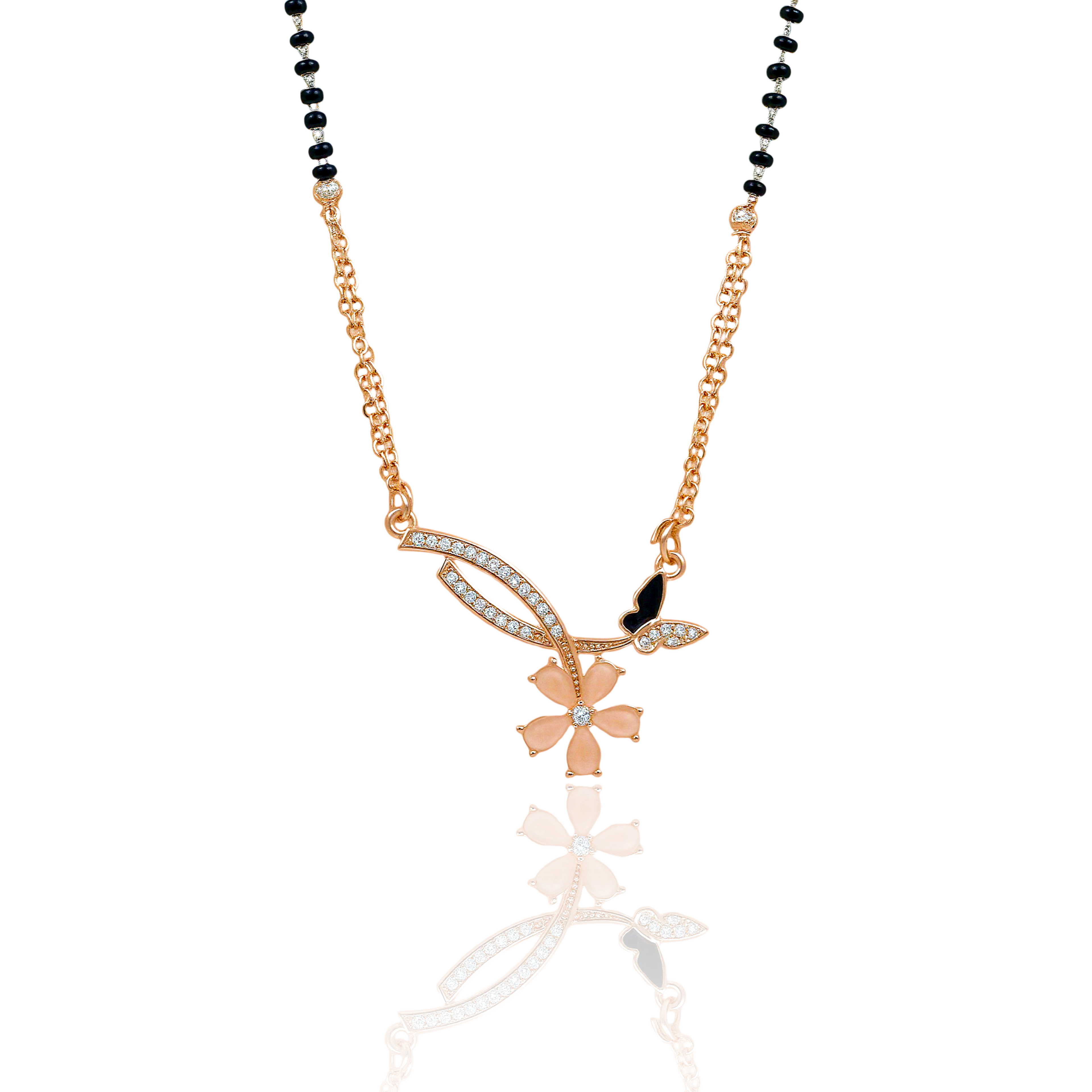 Graceful Butterfly Flower Mangalsutra
