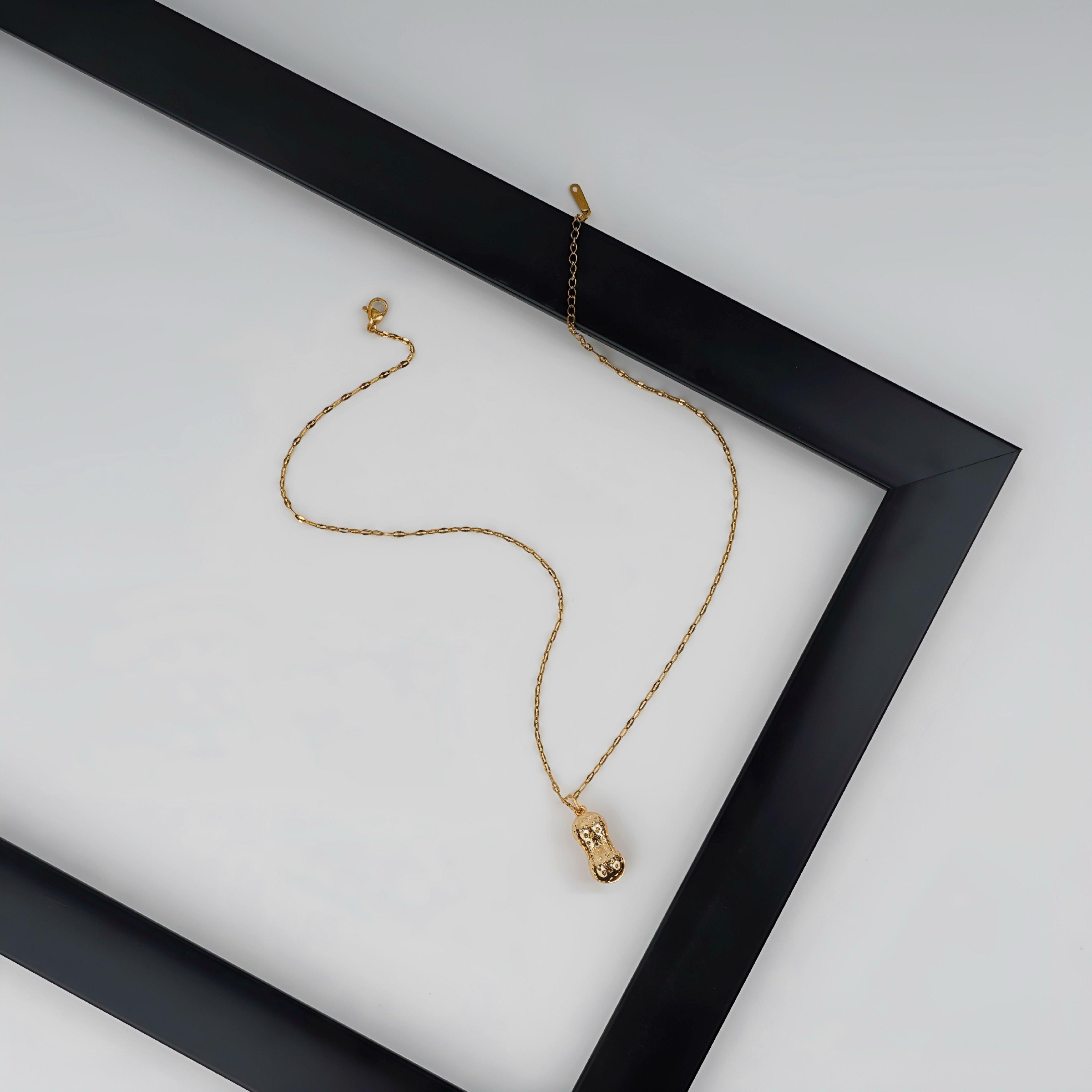 Radiant Peanut Gemstone Pendant Necklace