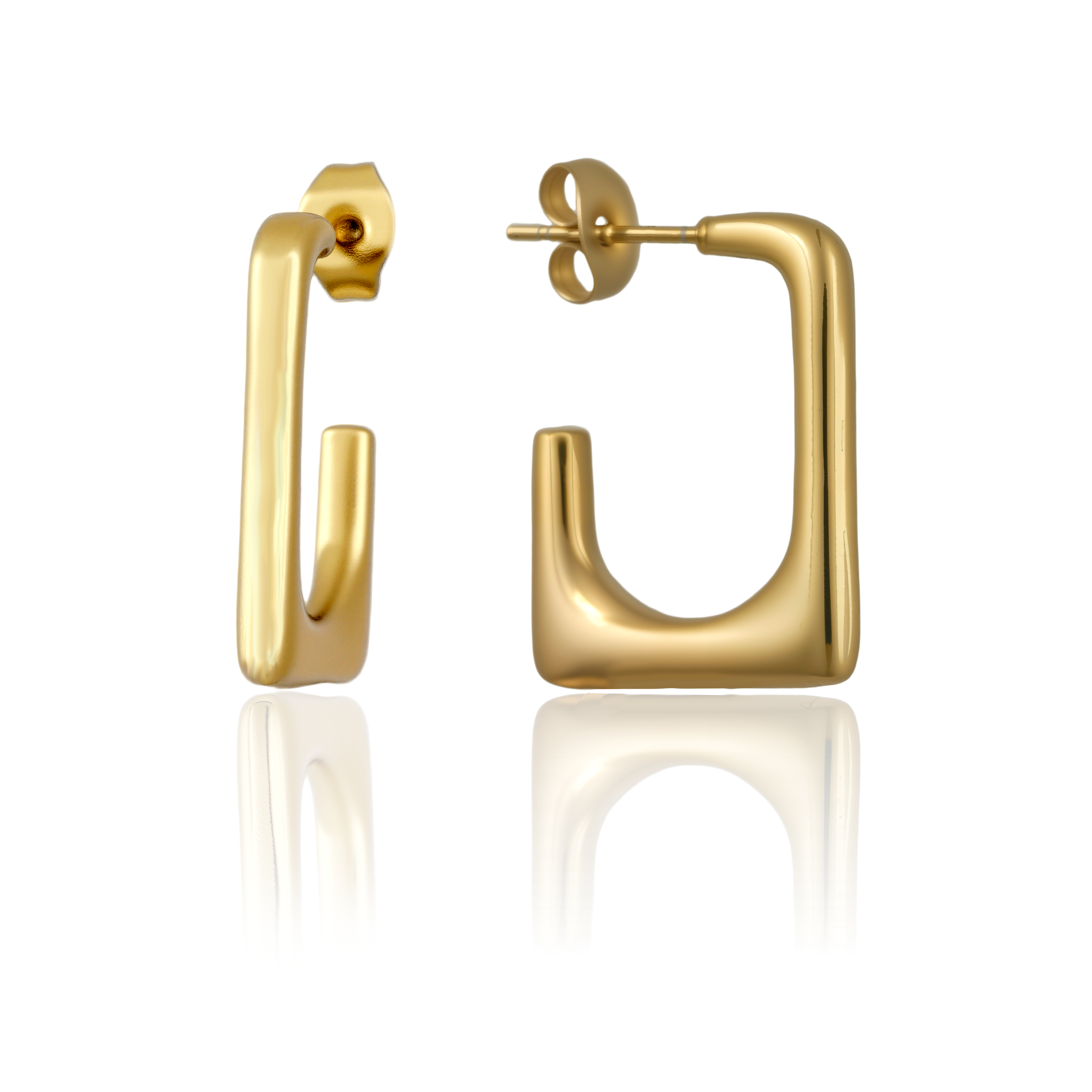 Gold Plated Square Hoop Earrings