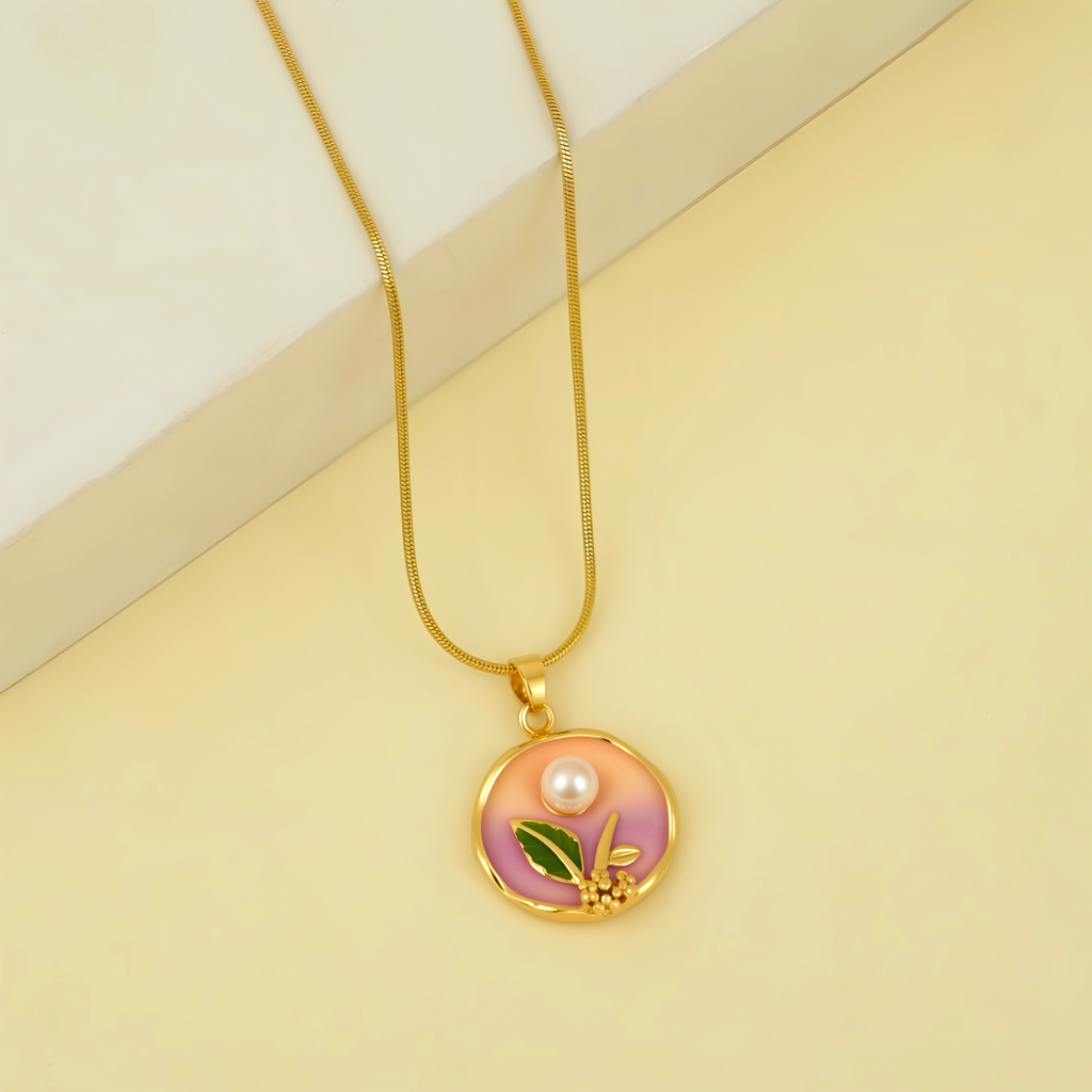 Harmony Pearl & Leaf Gold-Plated Pendant Necklace