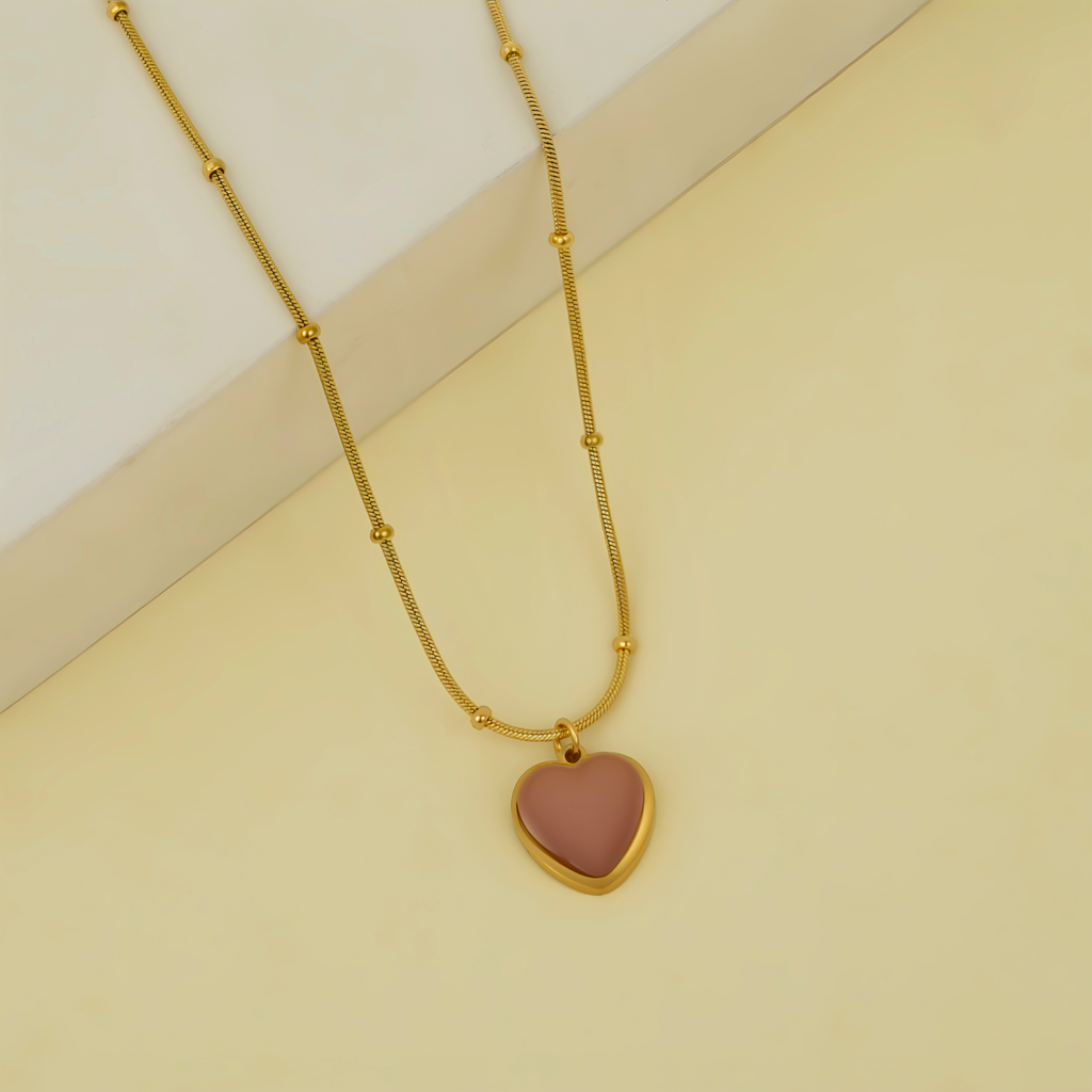 Pink Heart Charm Necklace