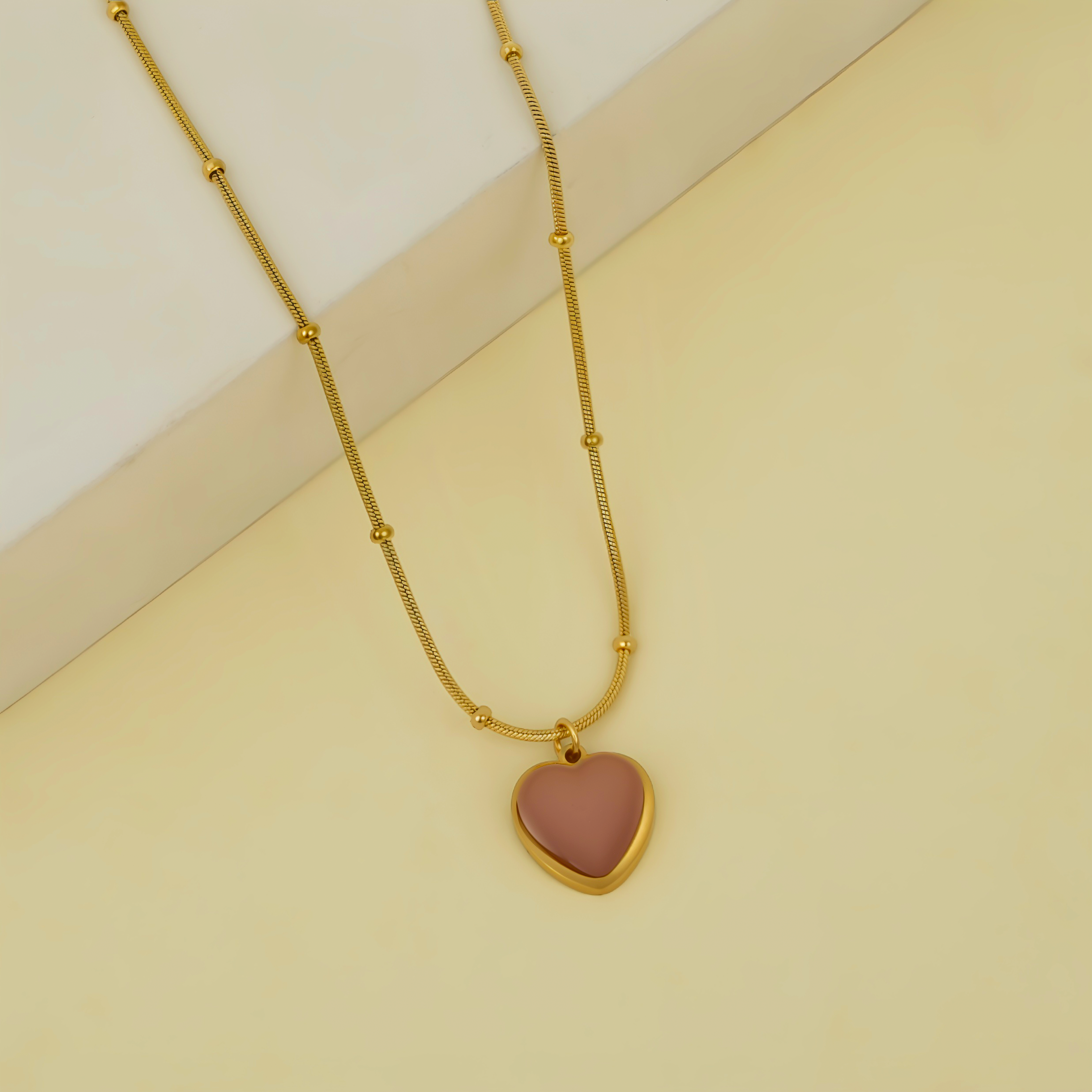 Pink Heart Charm Necklace
