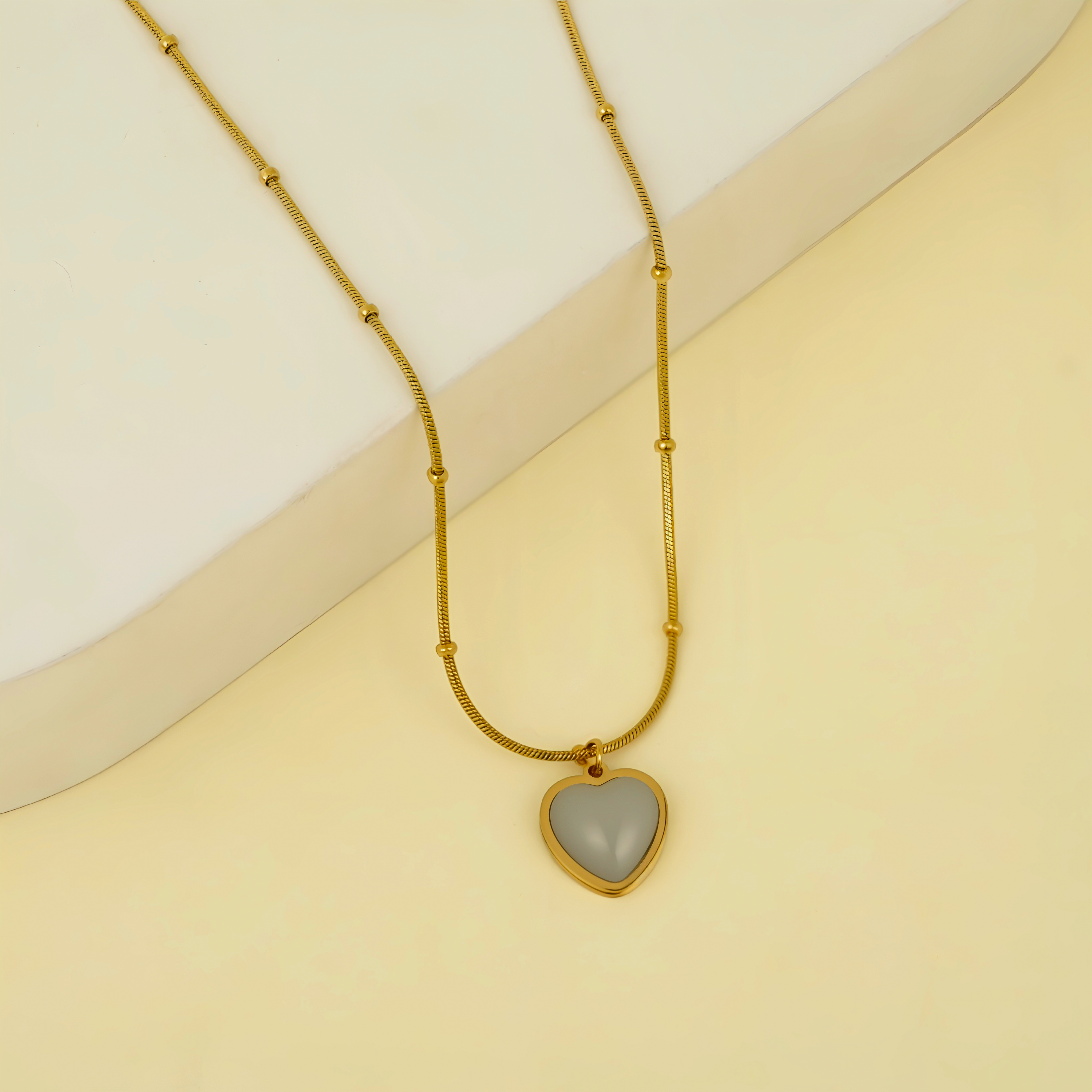 Grey Heart Pendant Necklace